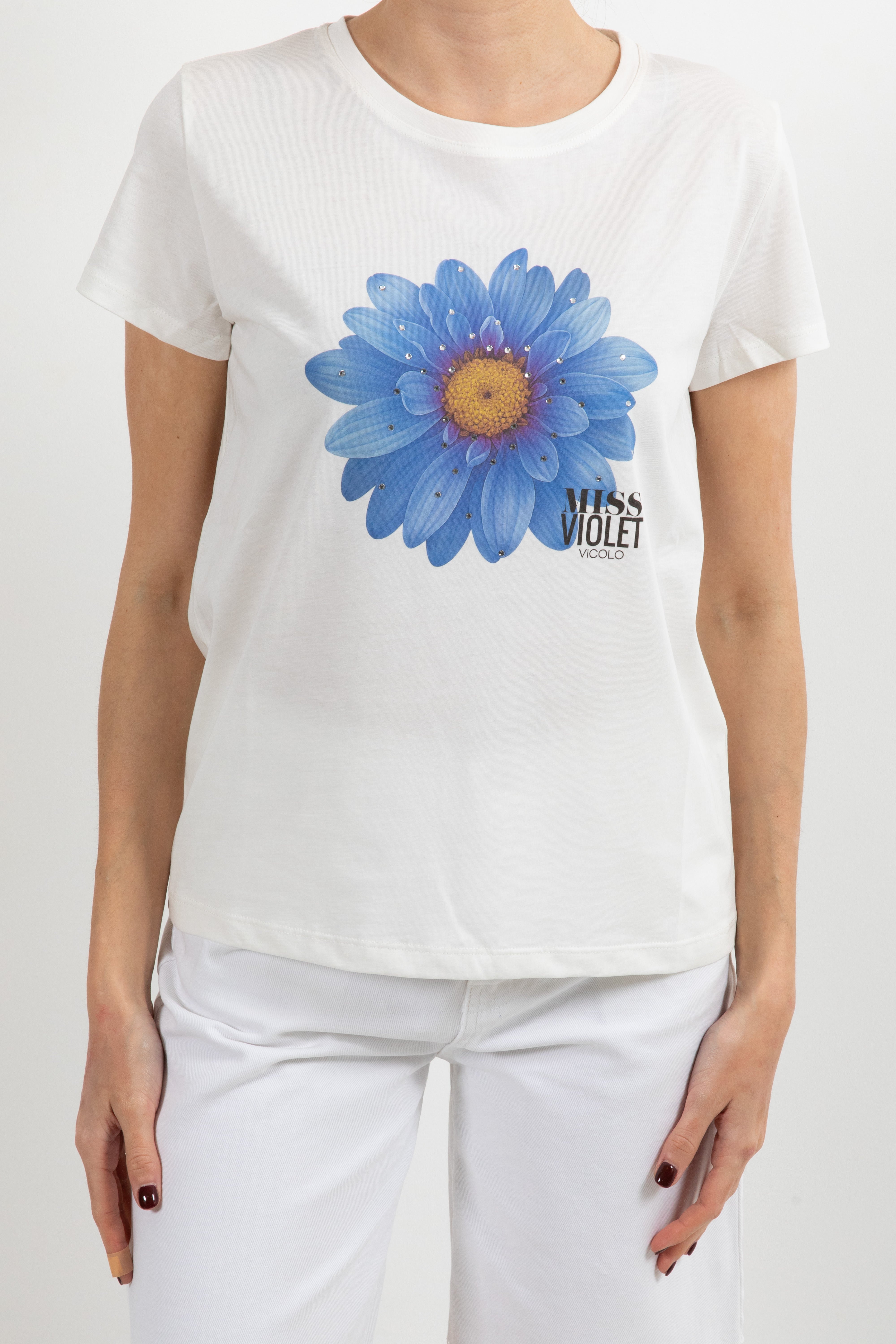 T-shirt "Miss violet" flowers ViCOLO