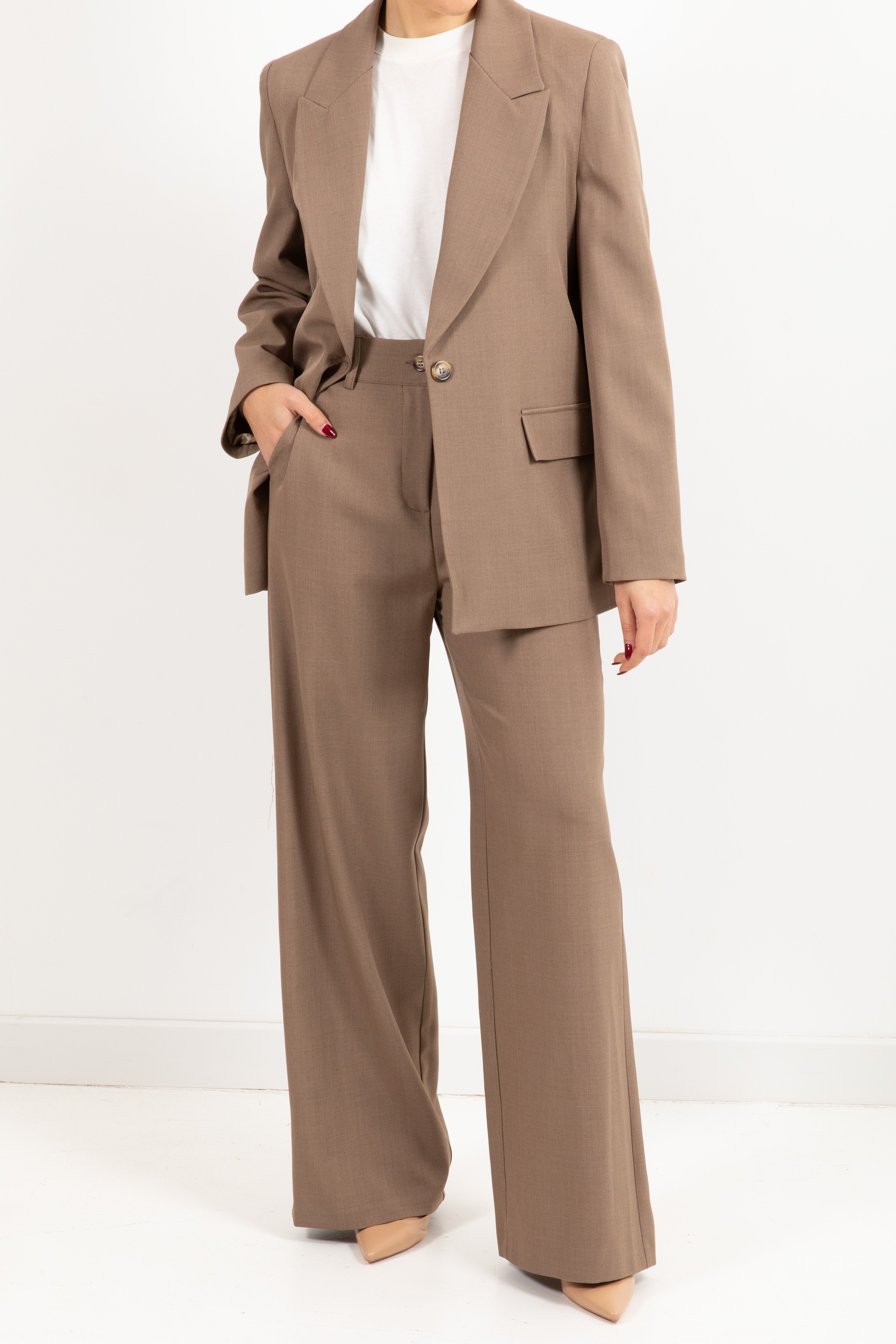 Tailleur giacca mono-bottone e pantalone gamba dritta Dixie