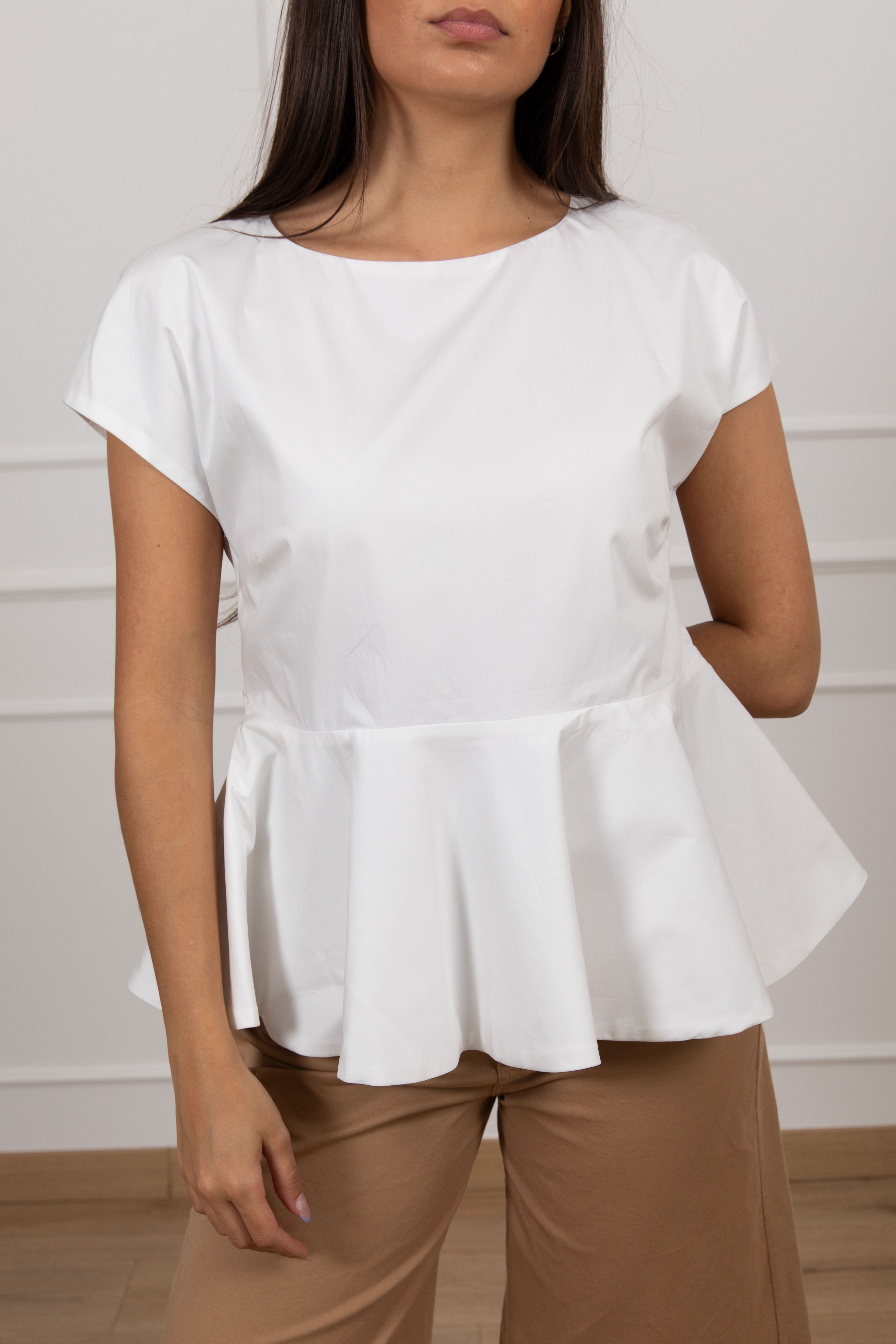 Blusa smanicata con godet Motel