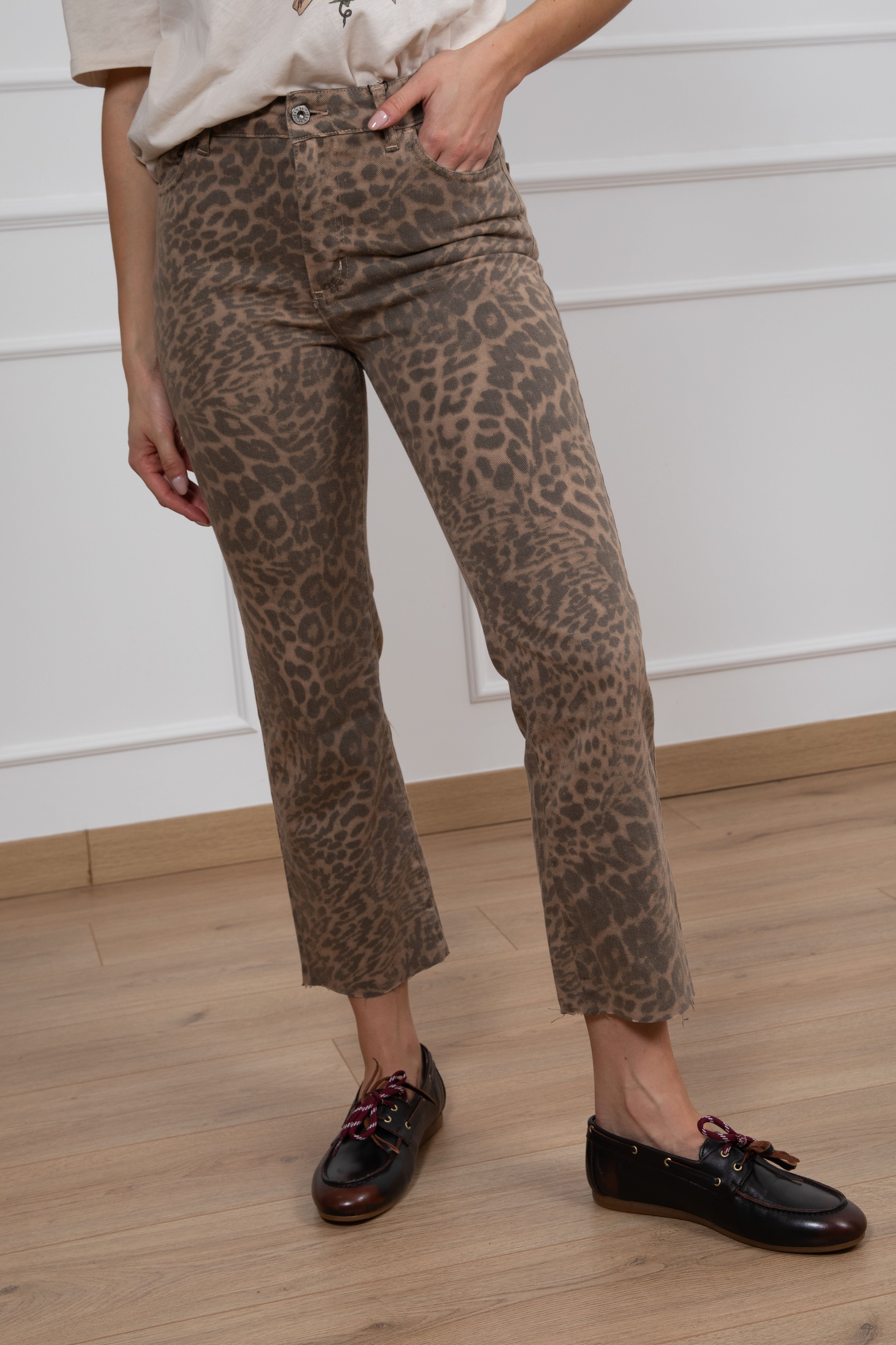 Jeans boot-cut animalier Dixie