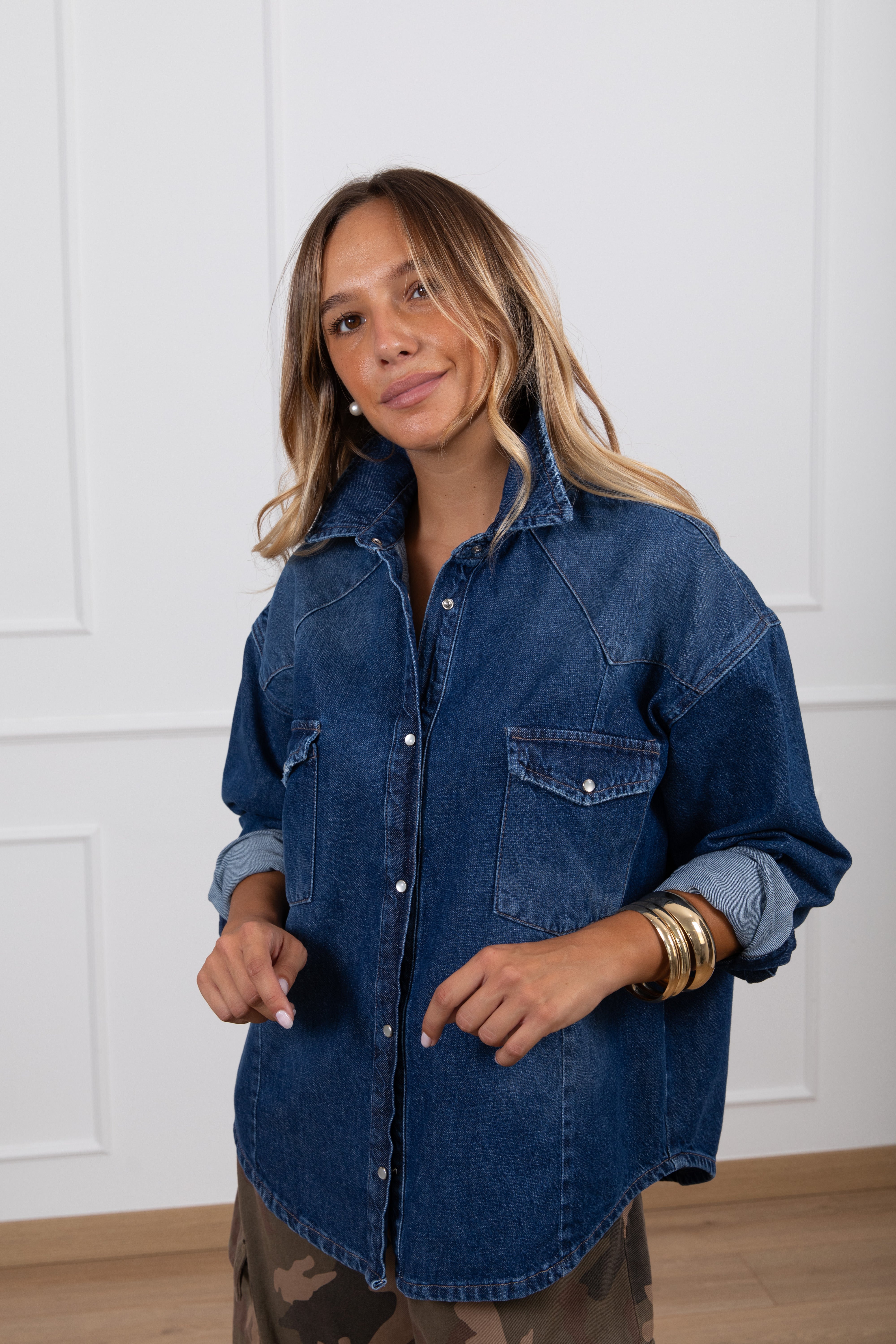 Giacca-camicia jeans con tasche Tensione IN
