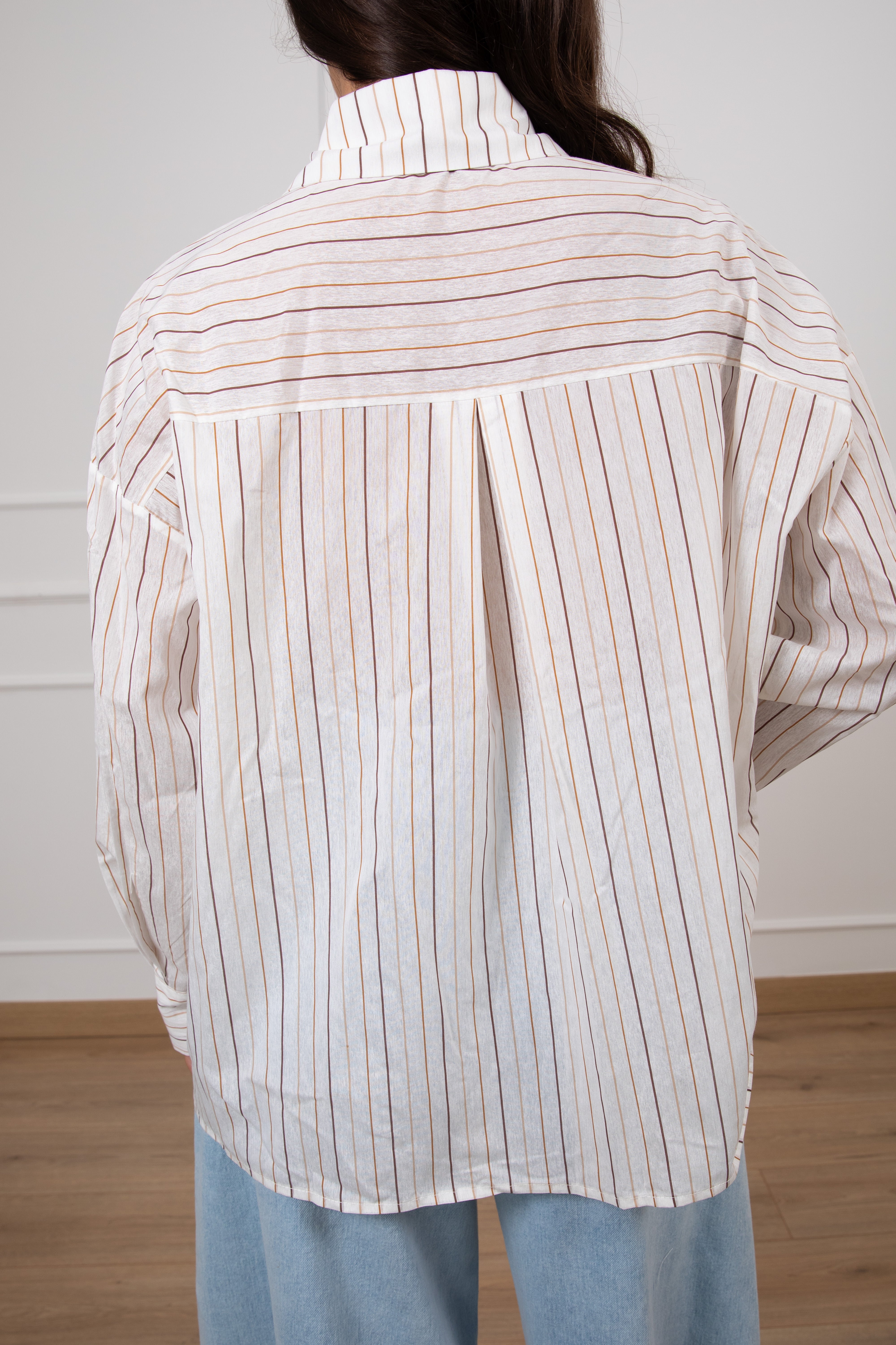 Camicia over-size bacchettata multicolor Susy Mix