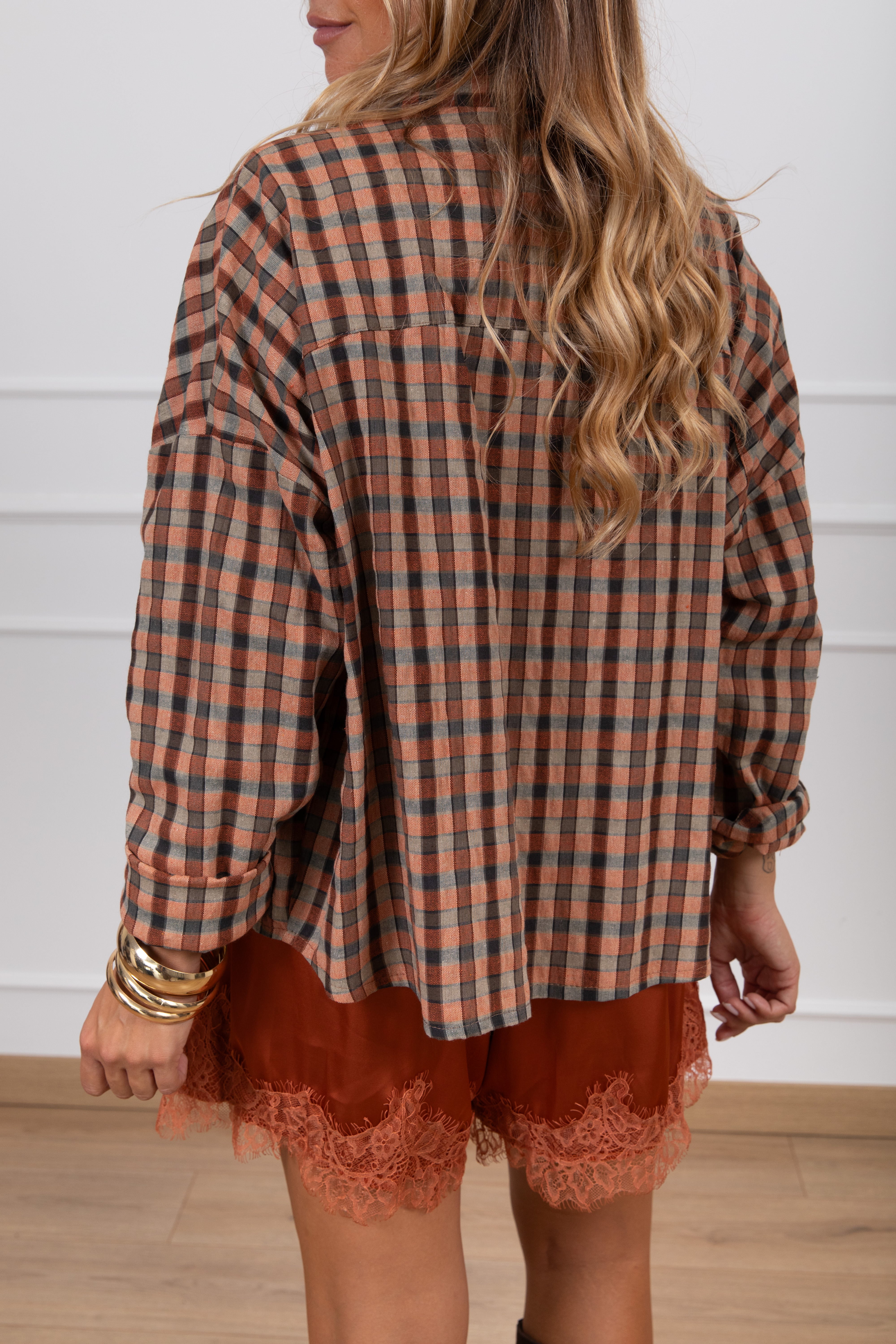 Camicia check variante coccio Haveone