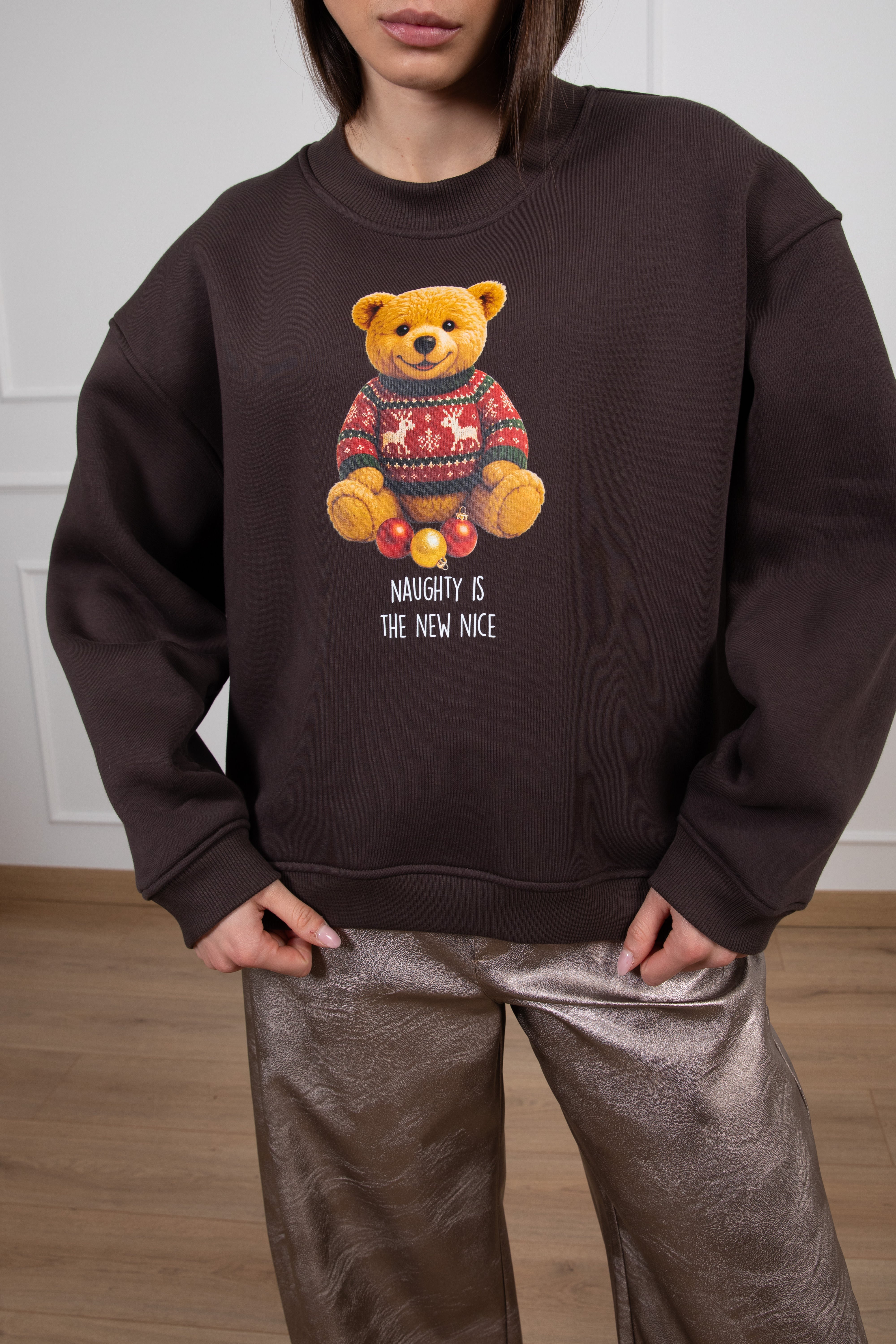 Felpa teddy "Naughty is the new nice" ViCOLO