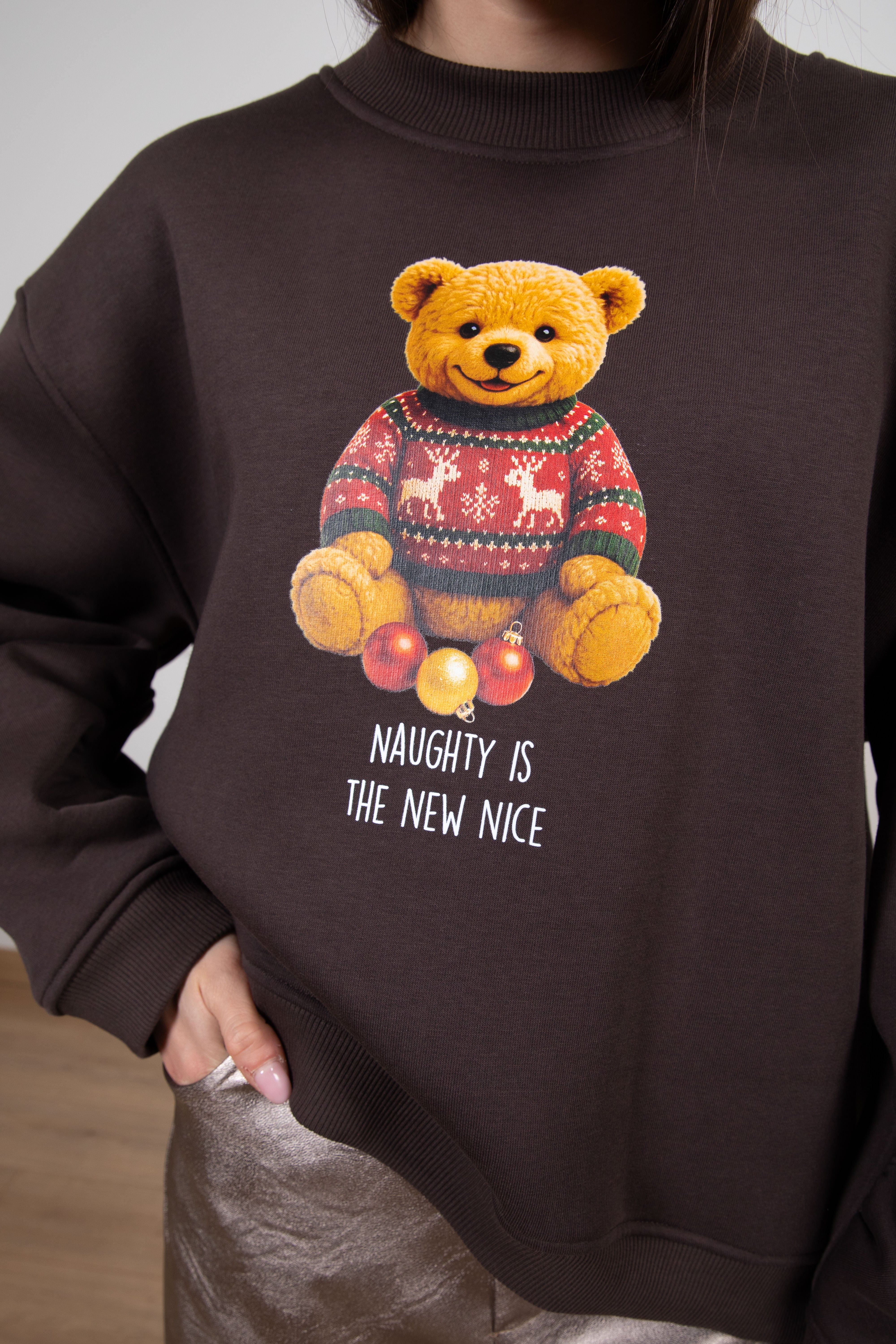 Felpa teddy "Naughty is the new nice" ViCOLO