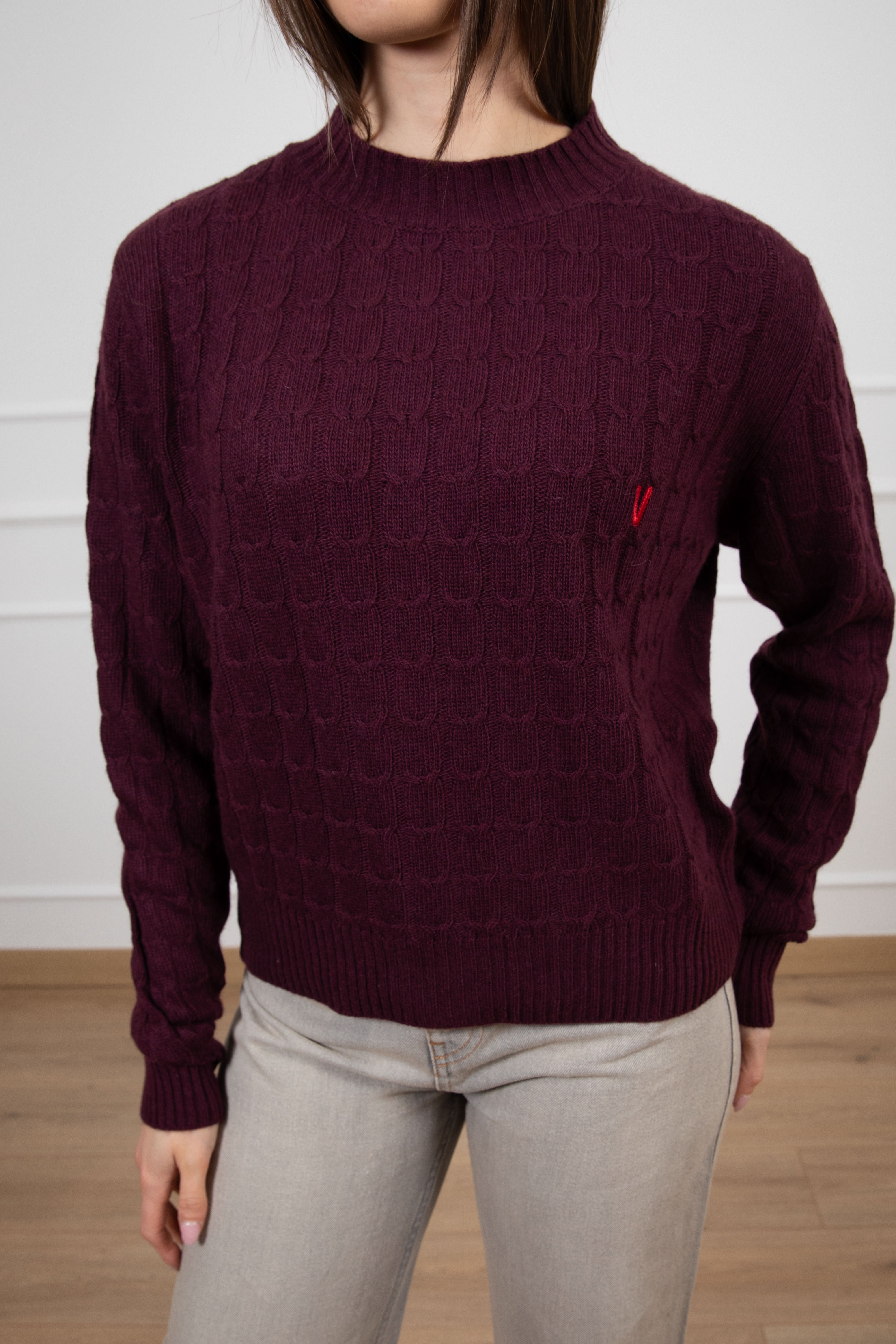 Pull treccia piatta con monogram ViCOLO