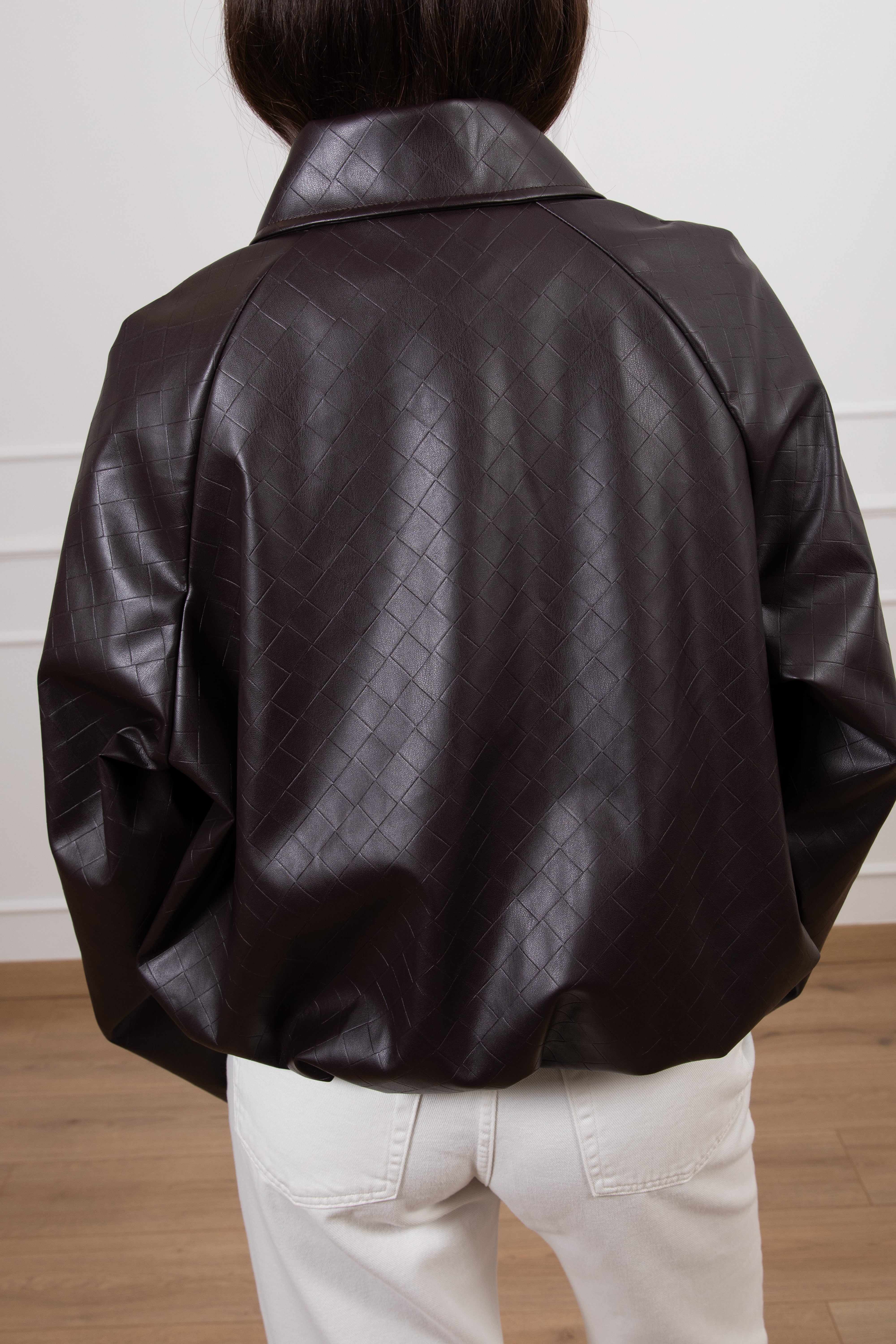 Bomber in eco-pelle intrecciata Susy Mix