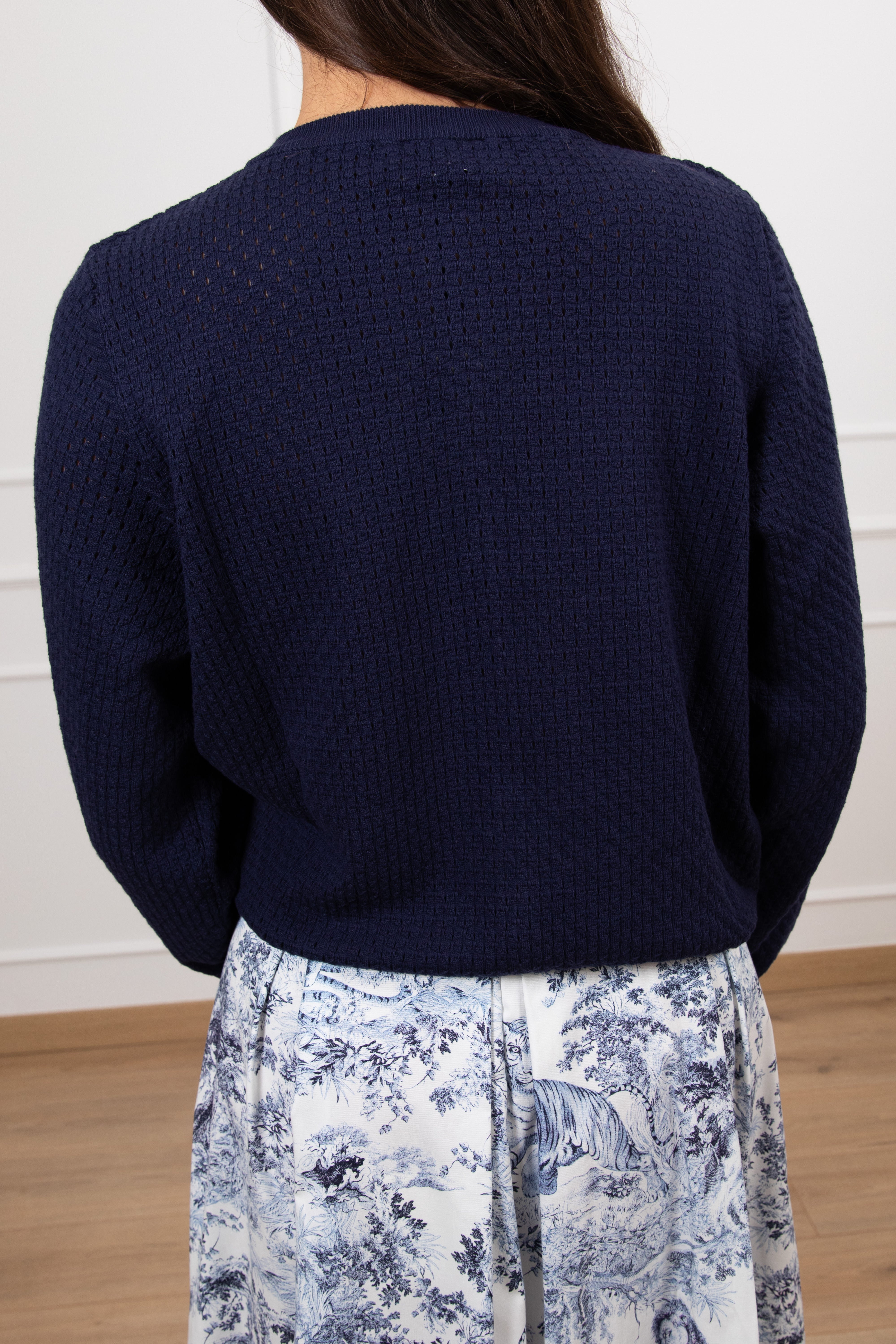 Cardigan in cotone con motivo traforato ViCOLO