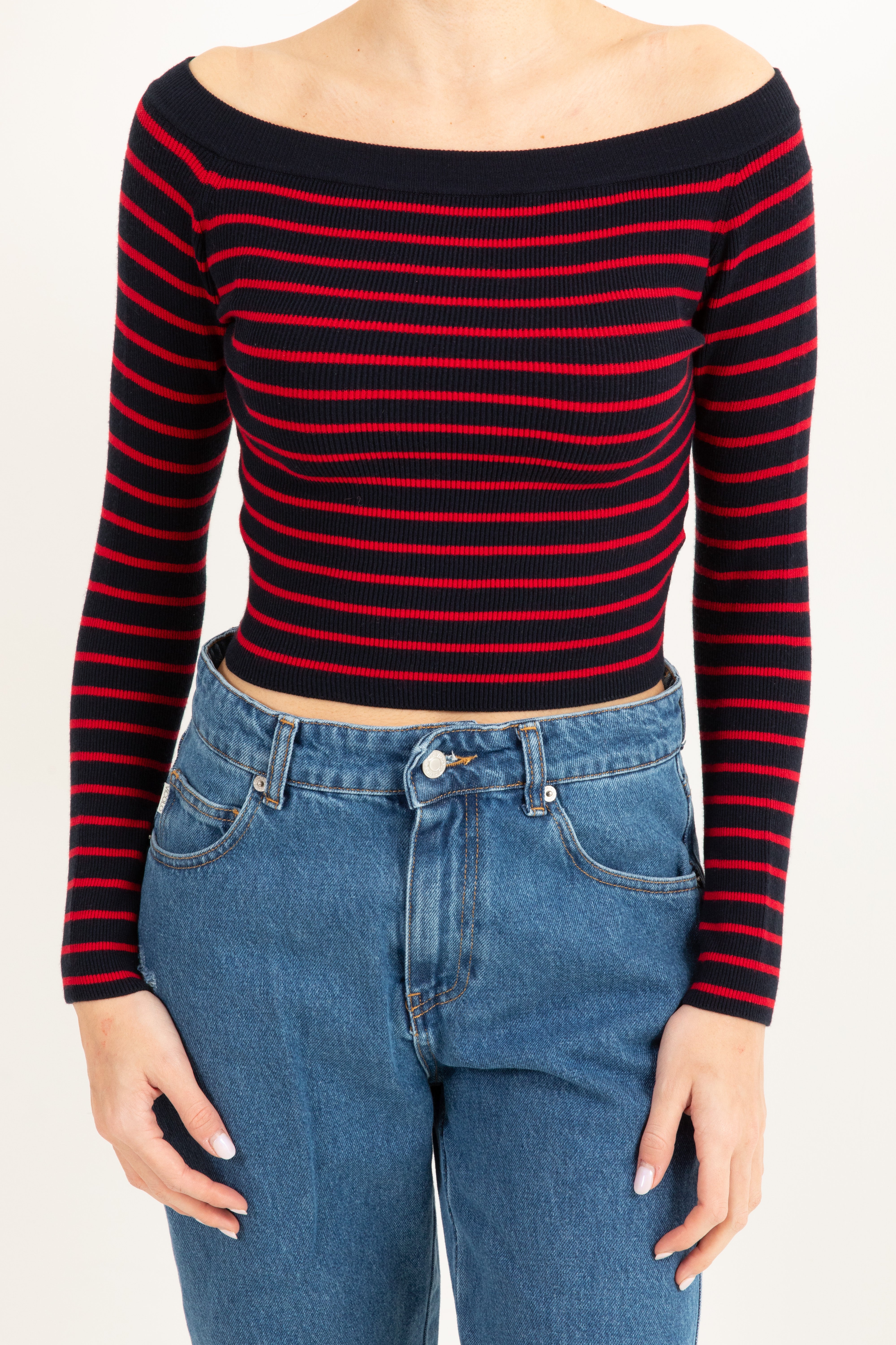 Maglia a righe con scollo shiffer ViCOLO
