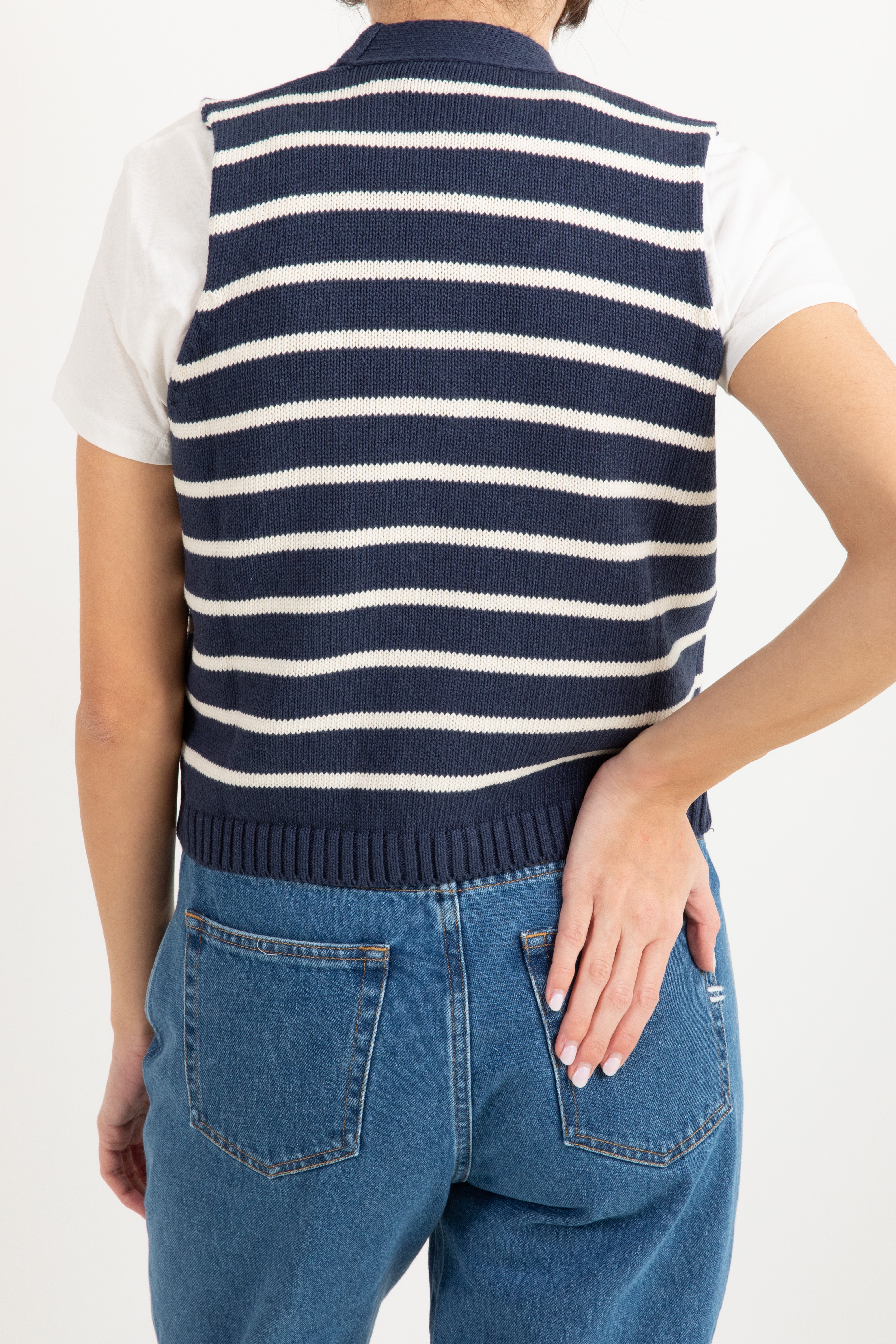 Gilet in maglia a righe ViCOLO