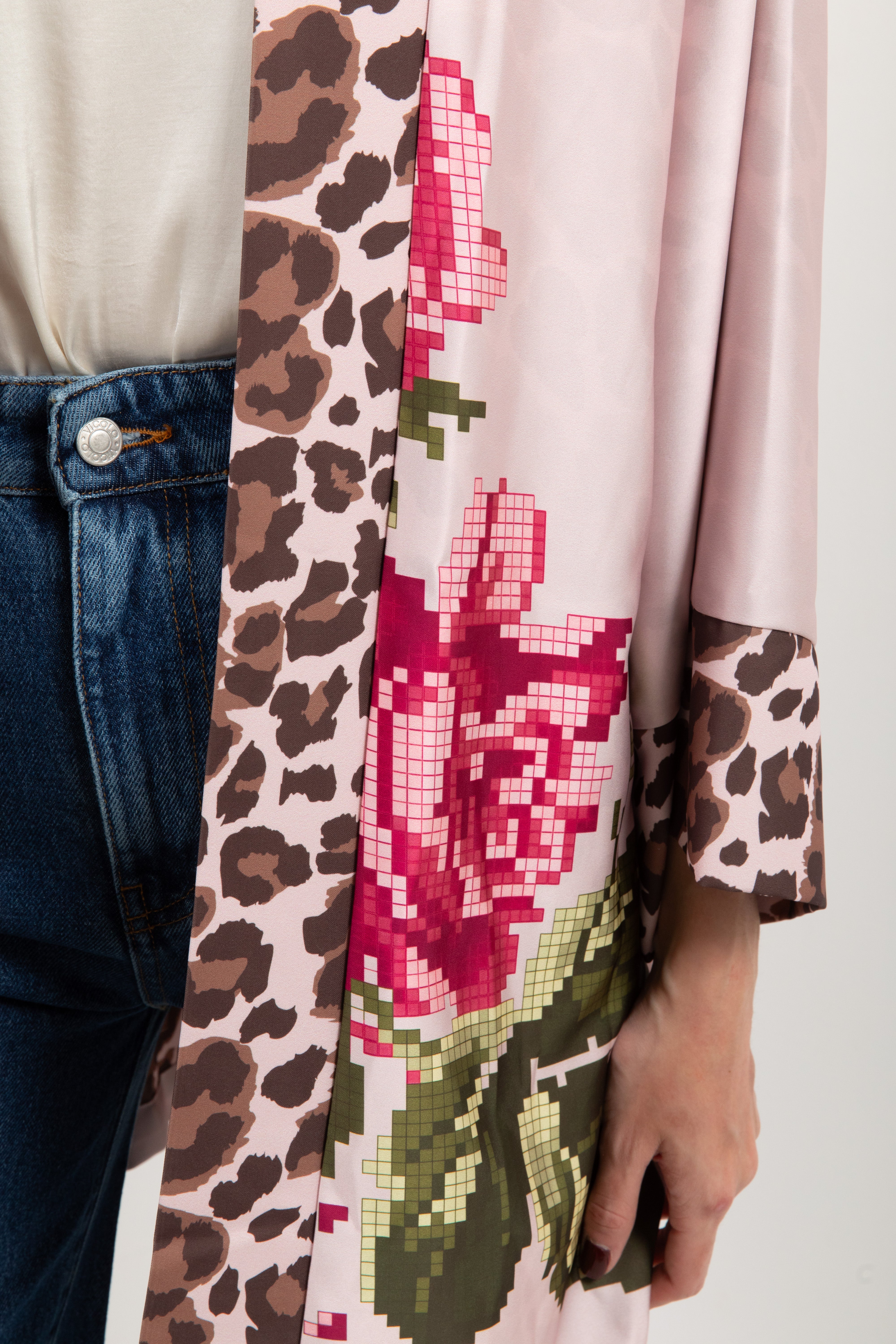 Kimono fantasia fowers e animalier Dixie