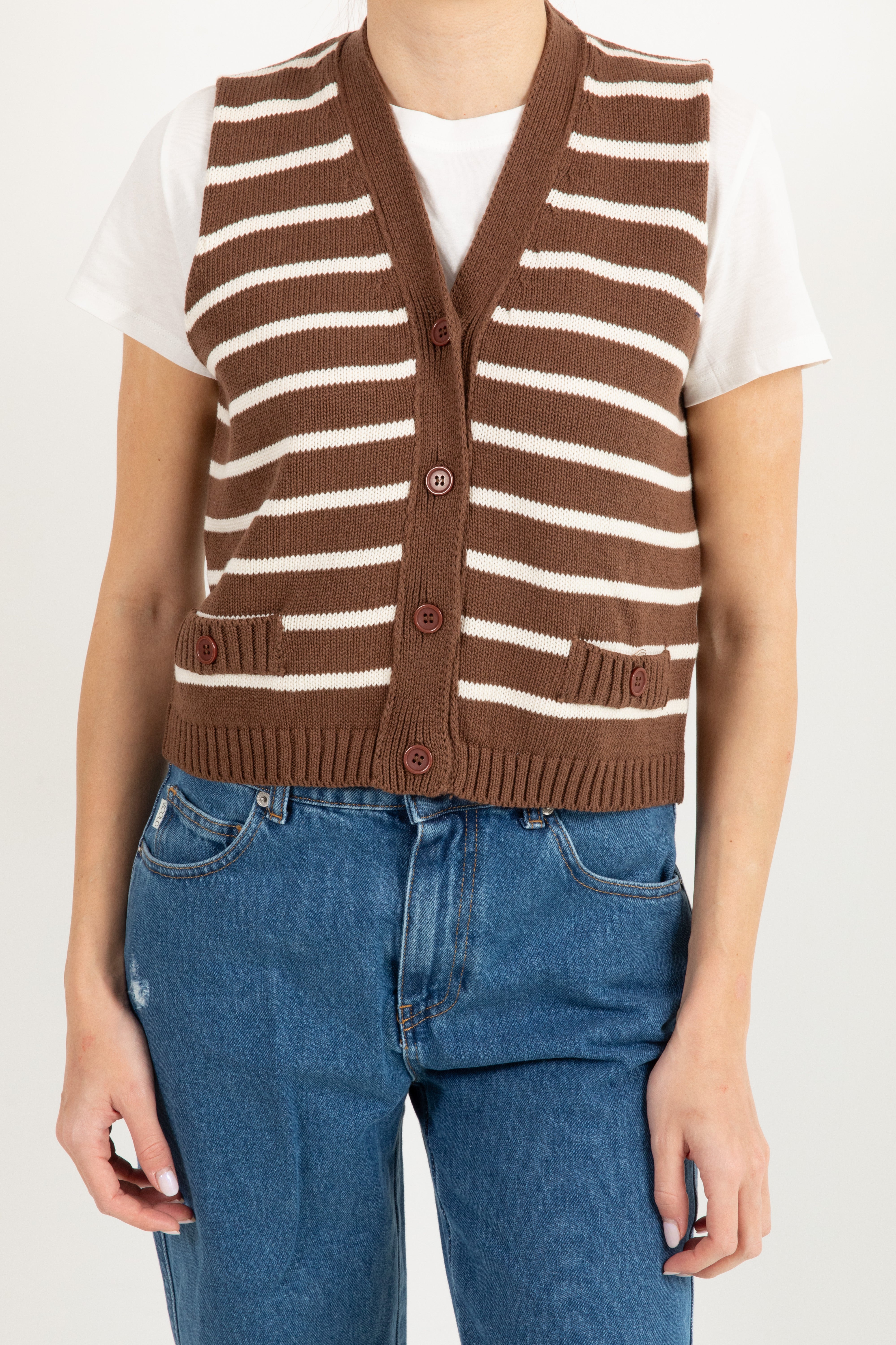 Gilet in maglia a righe ViCOLO