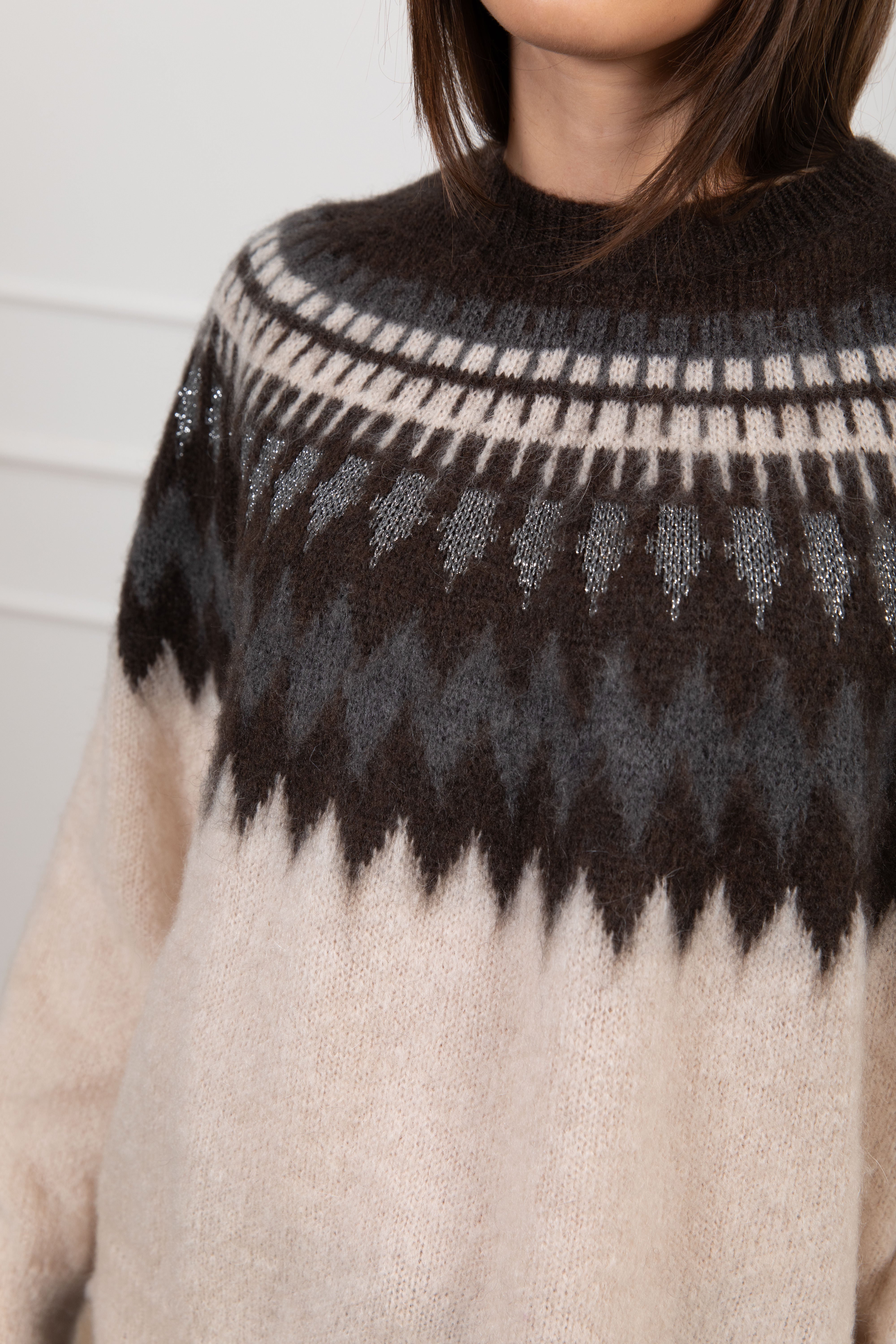 Pull jacquard in lana grossa Tensione IN