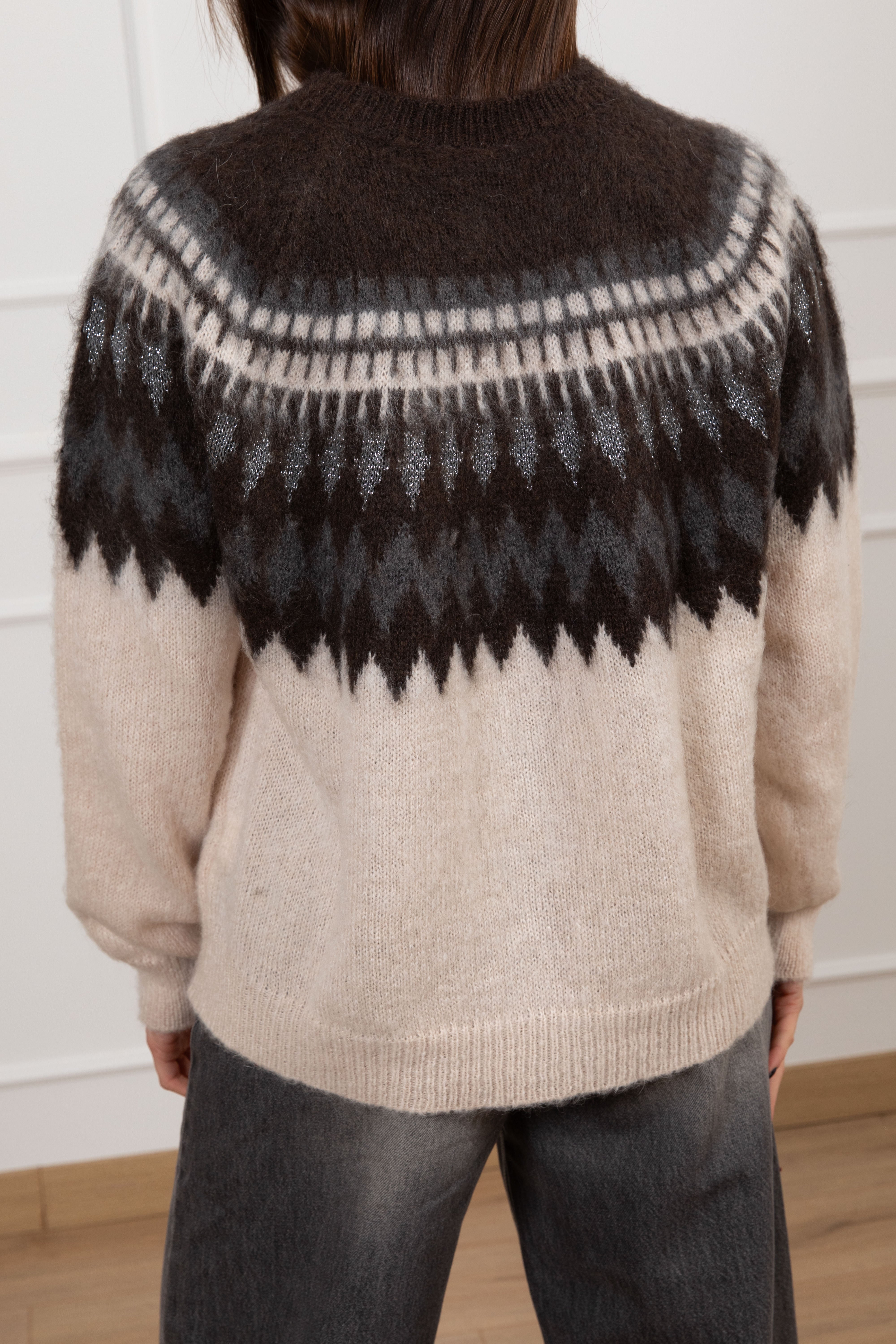 Pull jacquard in lana grossa Tensione IN