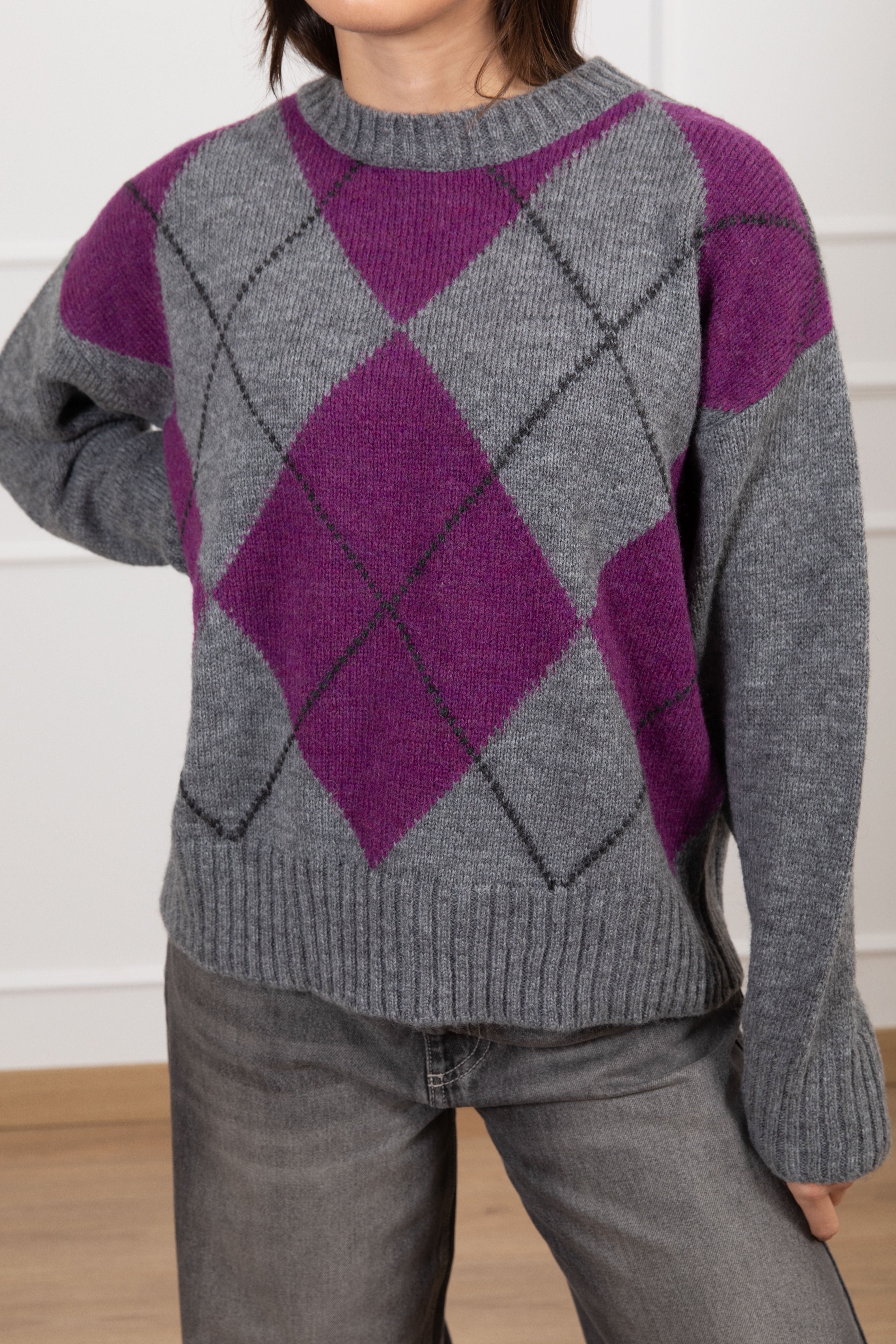 Pull girocollo a rombi Tensione IN