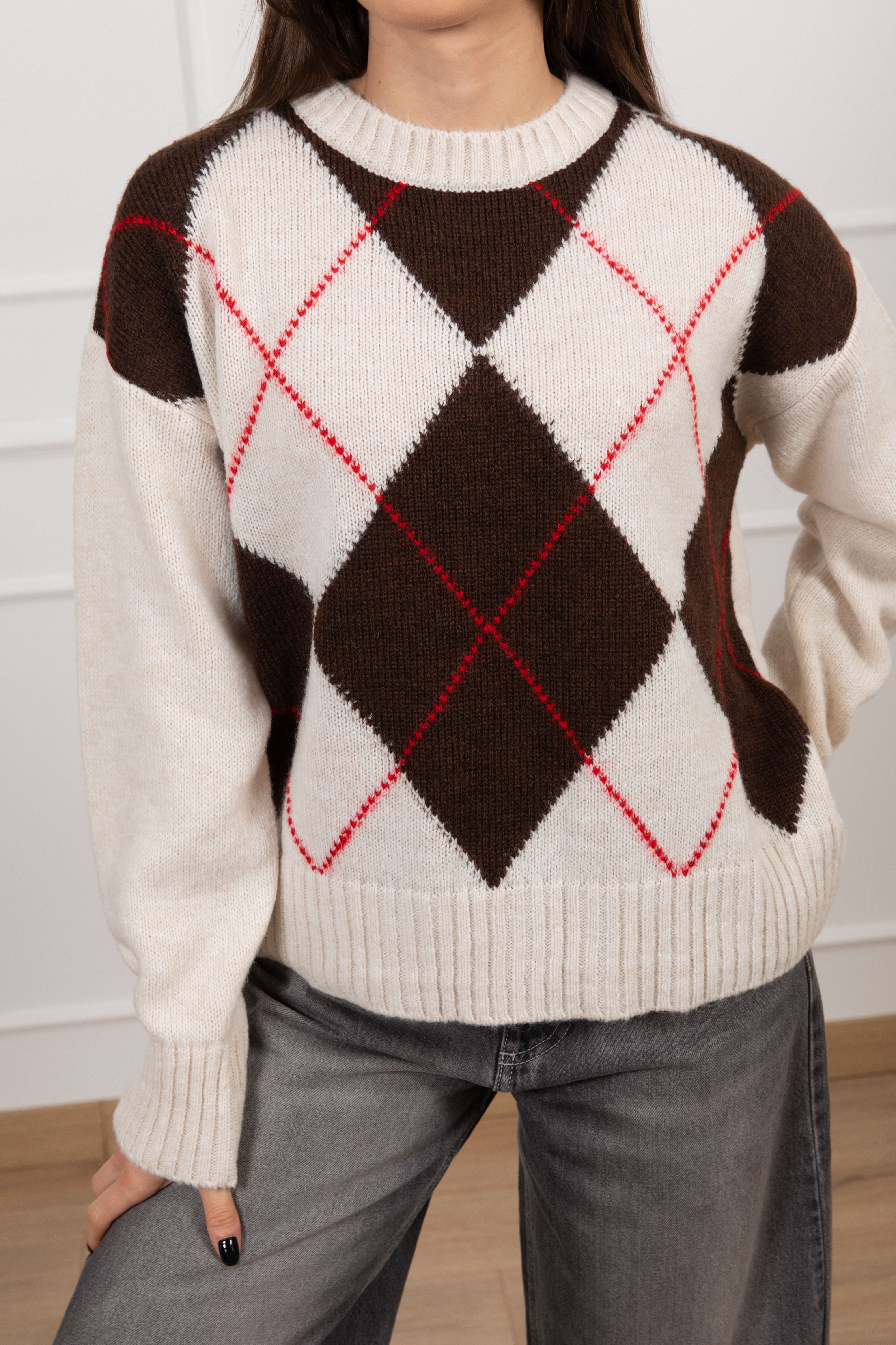 Pull girocollo a rombi Tensione IN