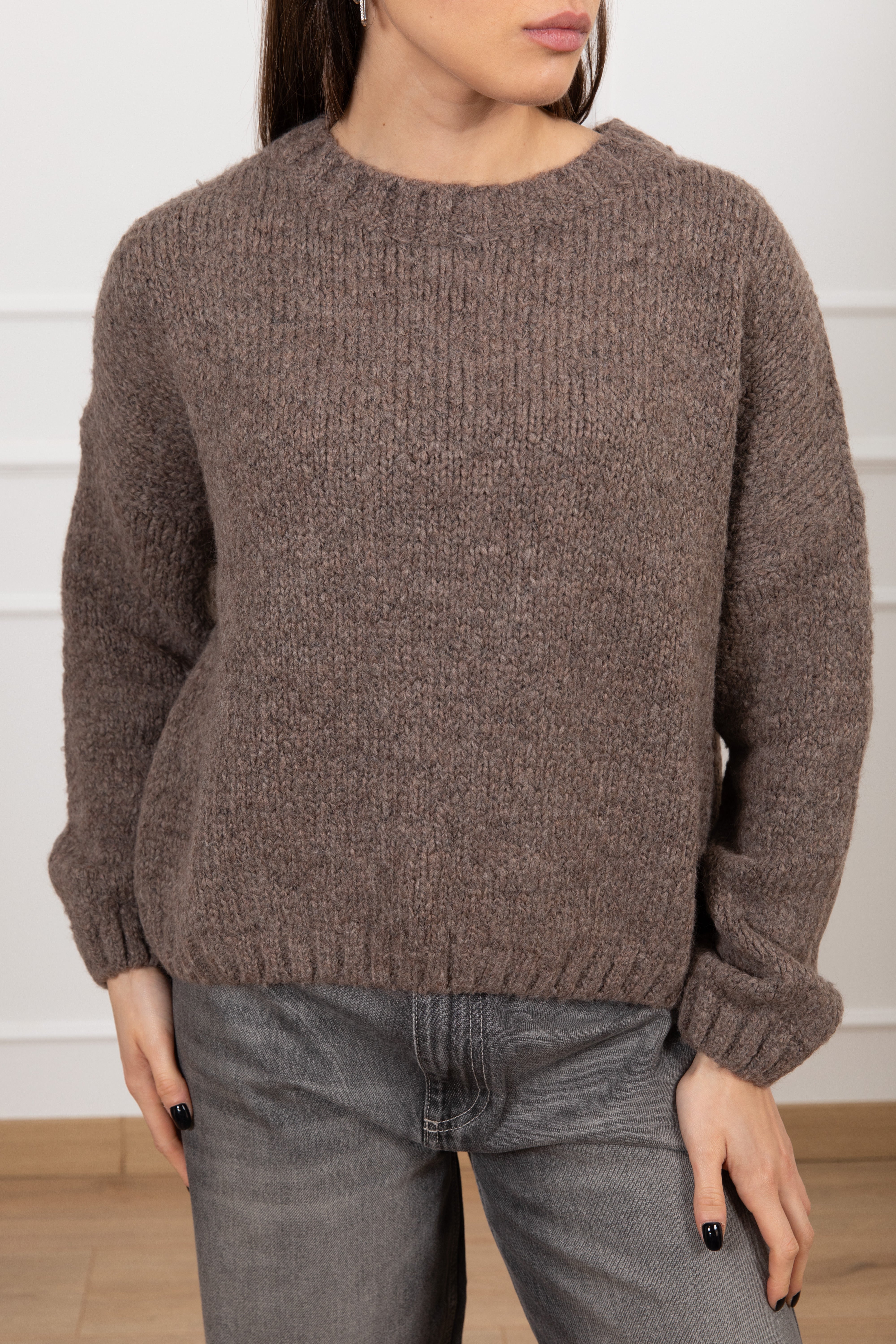 Pull girocollo in lana grossa Tensione IN