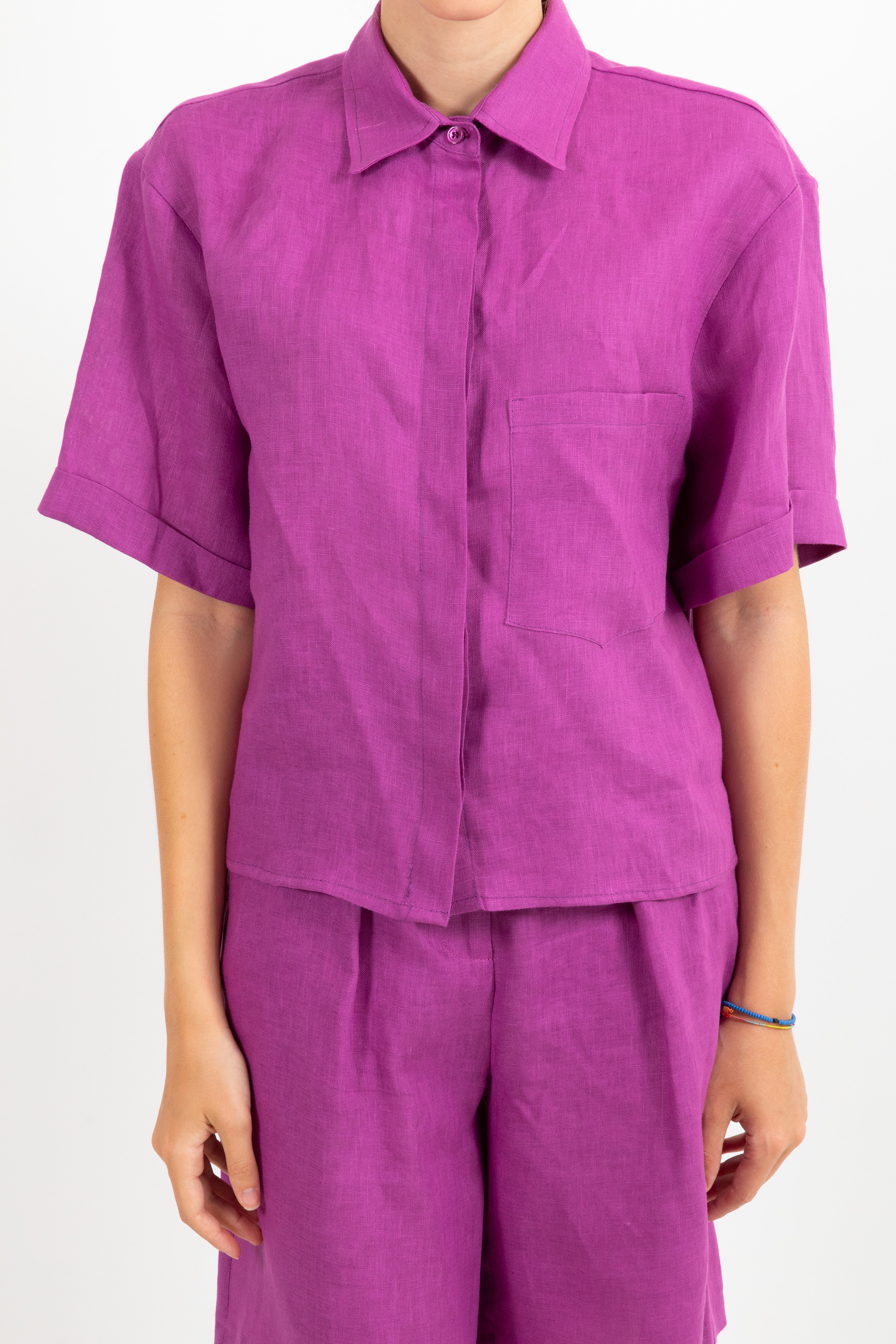 Camicia manica corta 100% lino ViCOLO