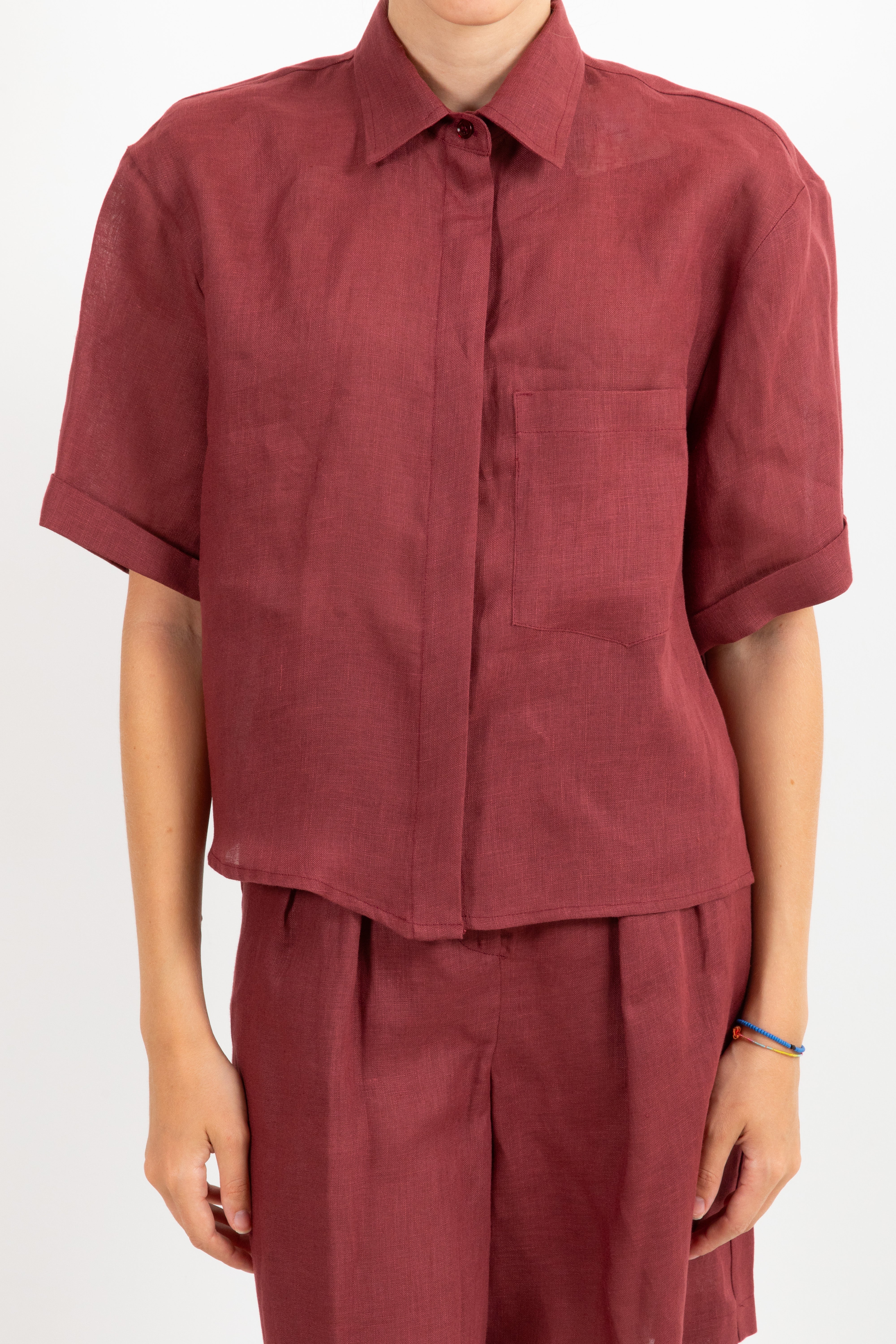 Camicia manica corta 100% lino ViCOLO