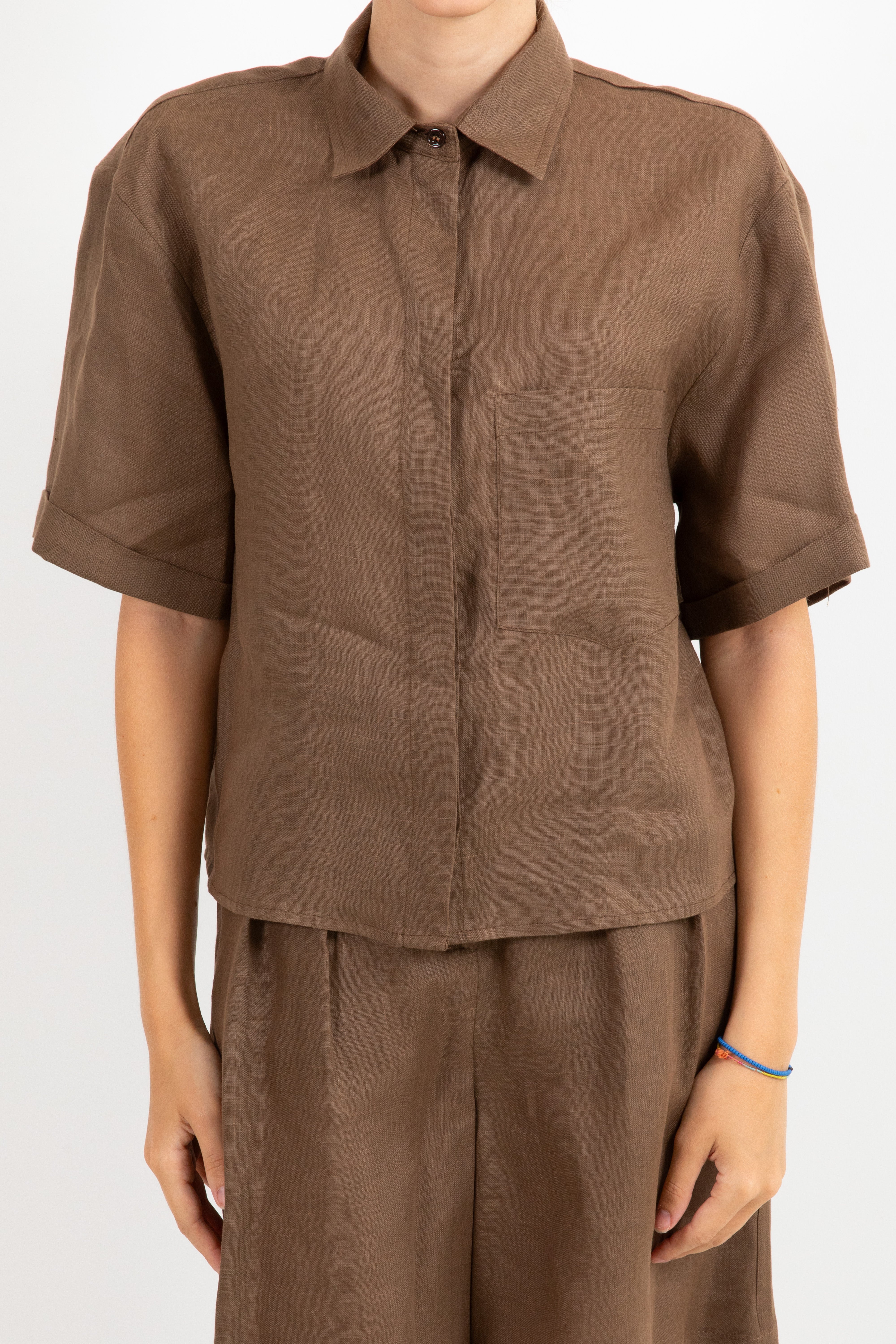 Camicia manica corta 100% lino ViCOLO