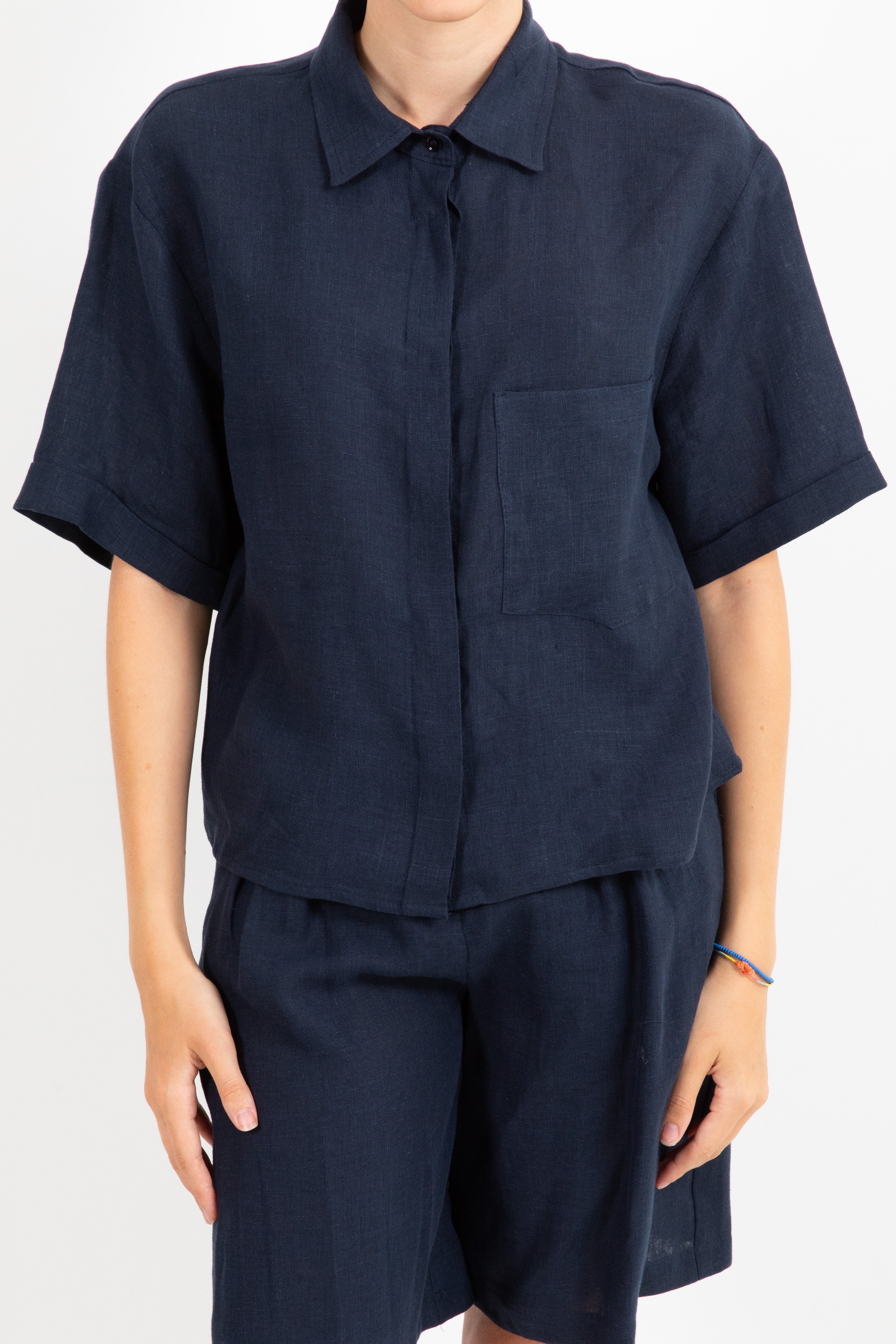 Camicia manica corta 100% lino ViCOLO