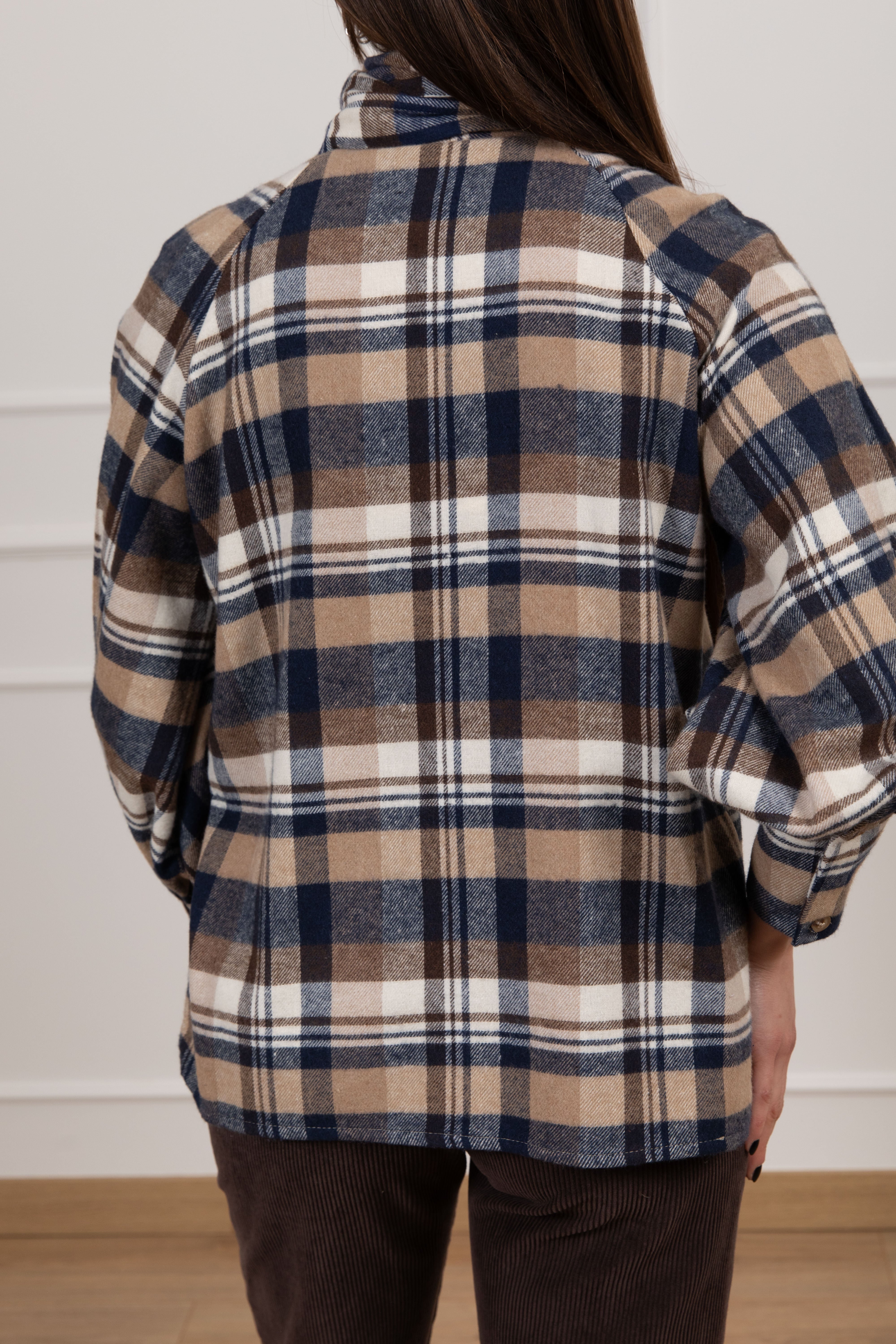 Camicia check in flanella con fiocco Tensione IN