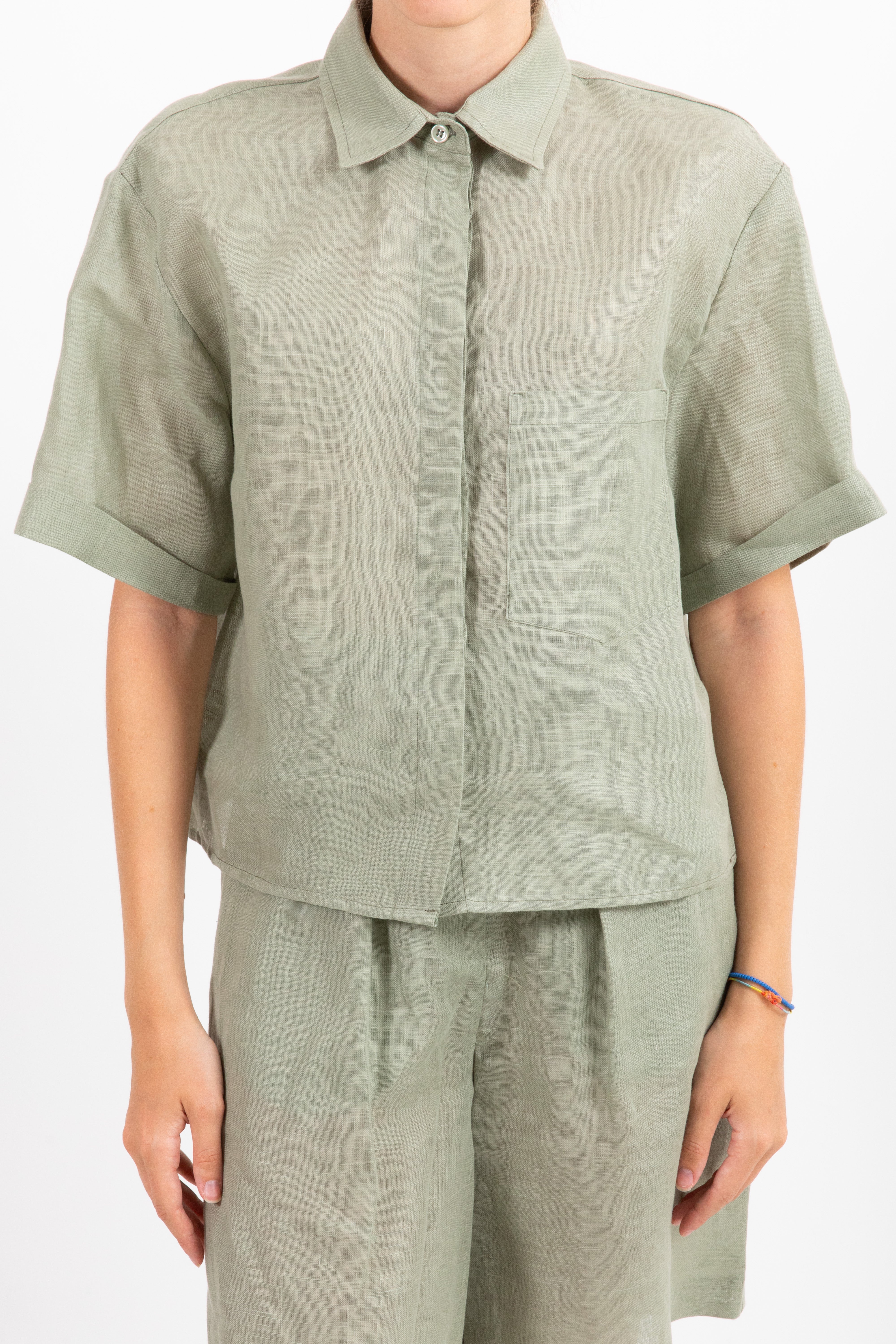 Camicia manica corta 100% lino ViCOLO