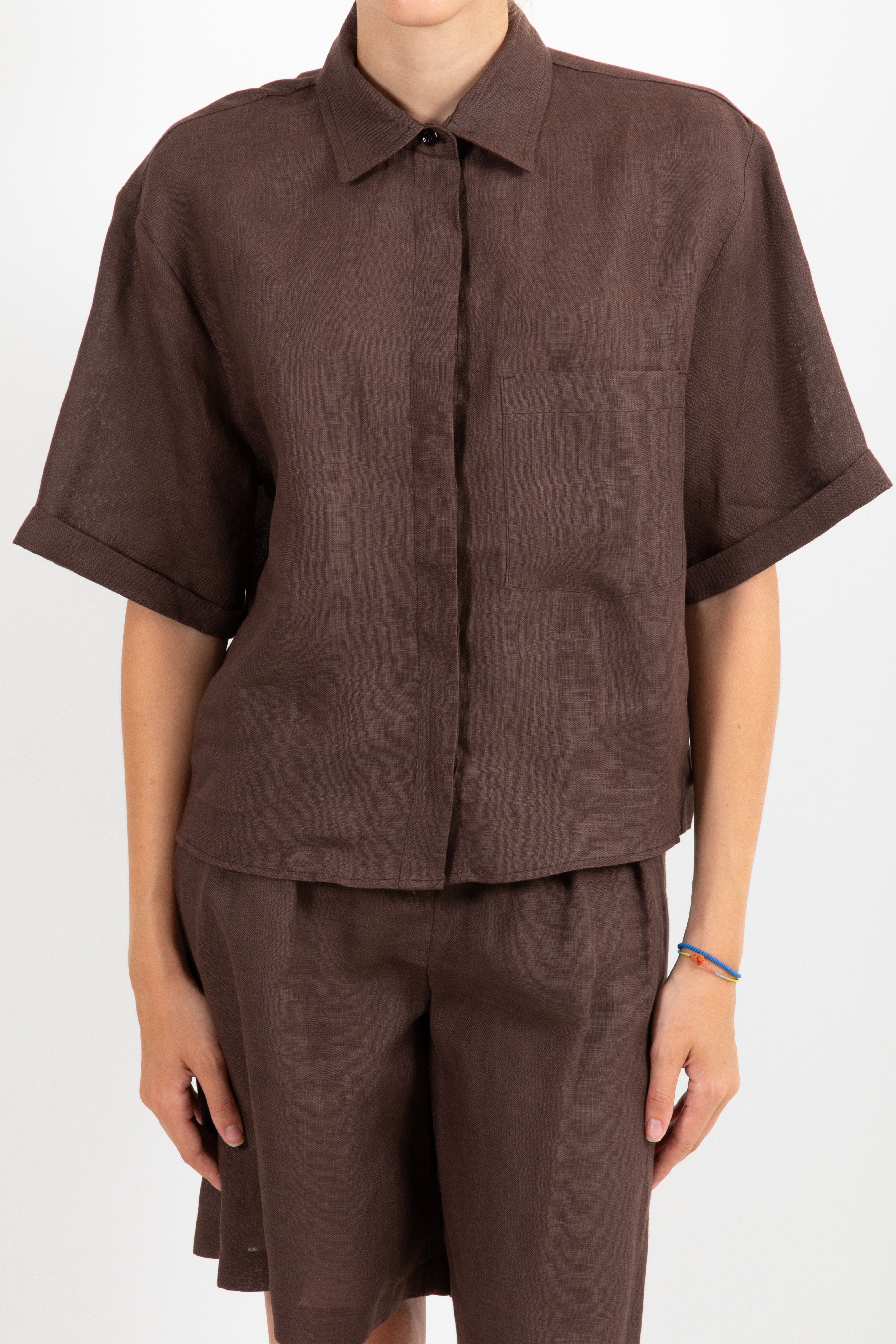 Camicia manica corta 100% lino ViCOLO