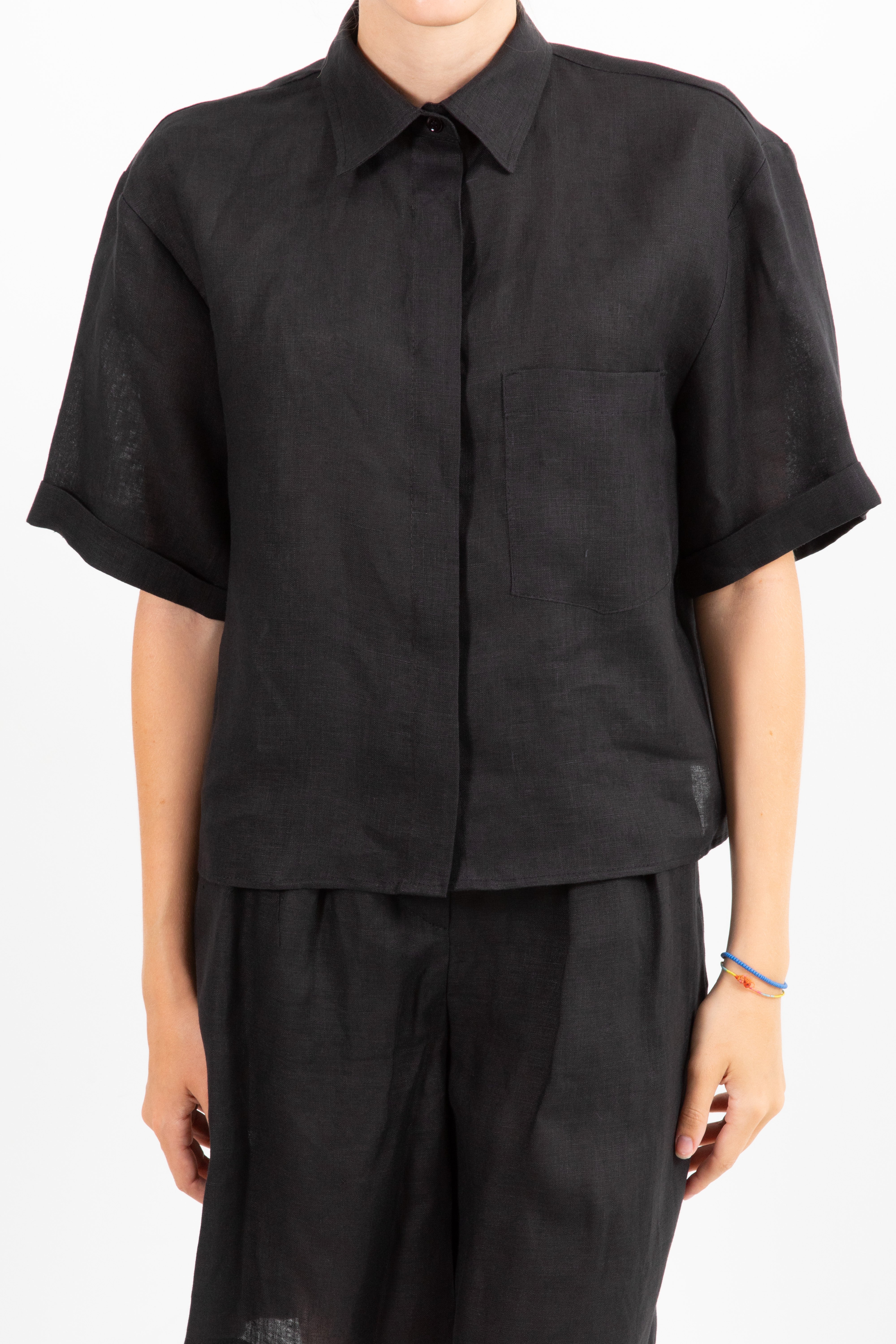 Camicia manica corta 100% lino ViCOLO