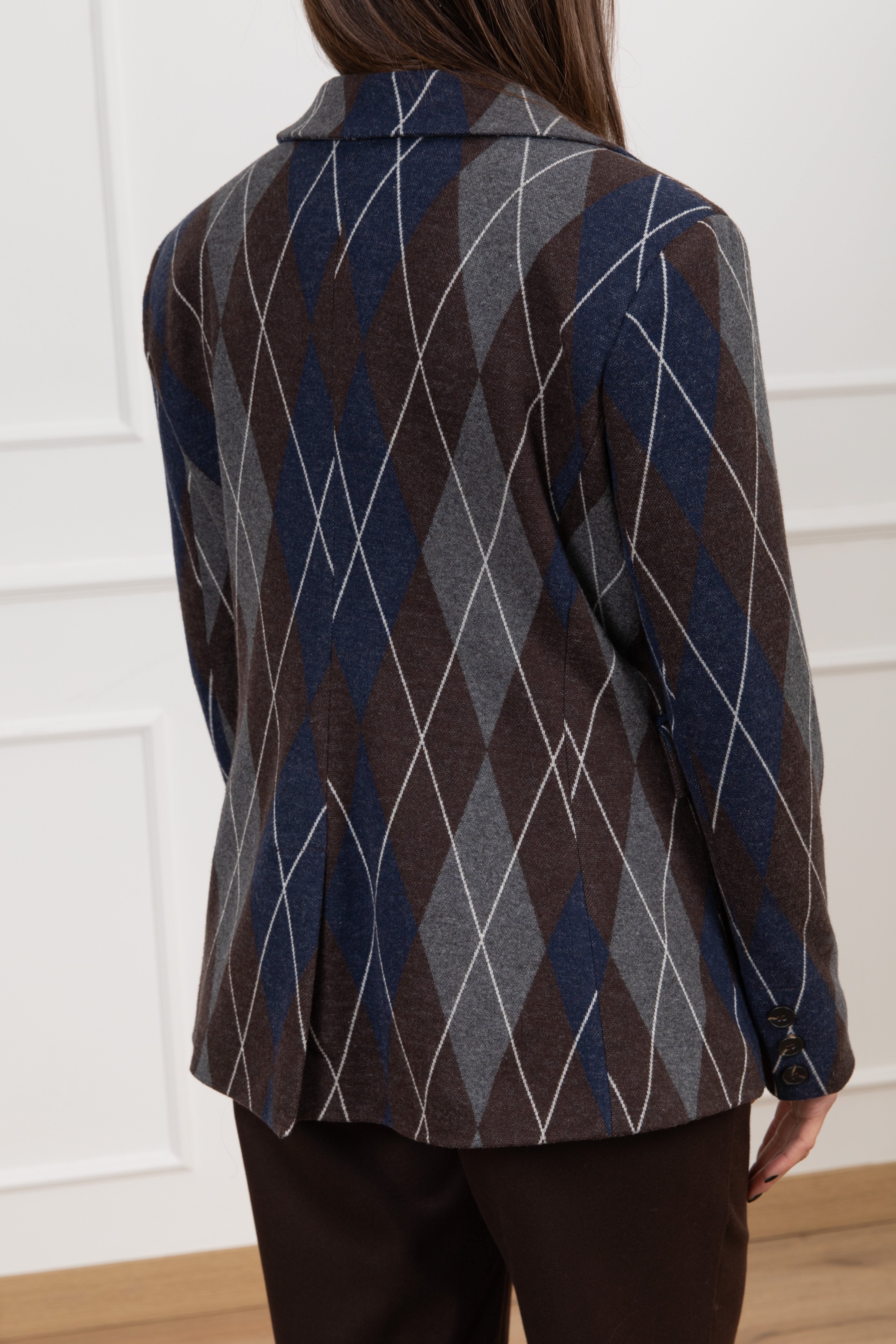 Giacca mono-bottone in punto milano a rombi Tensione IN