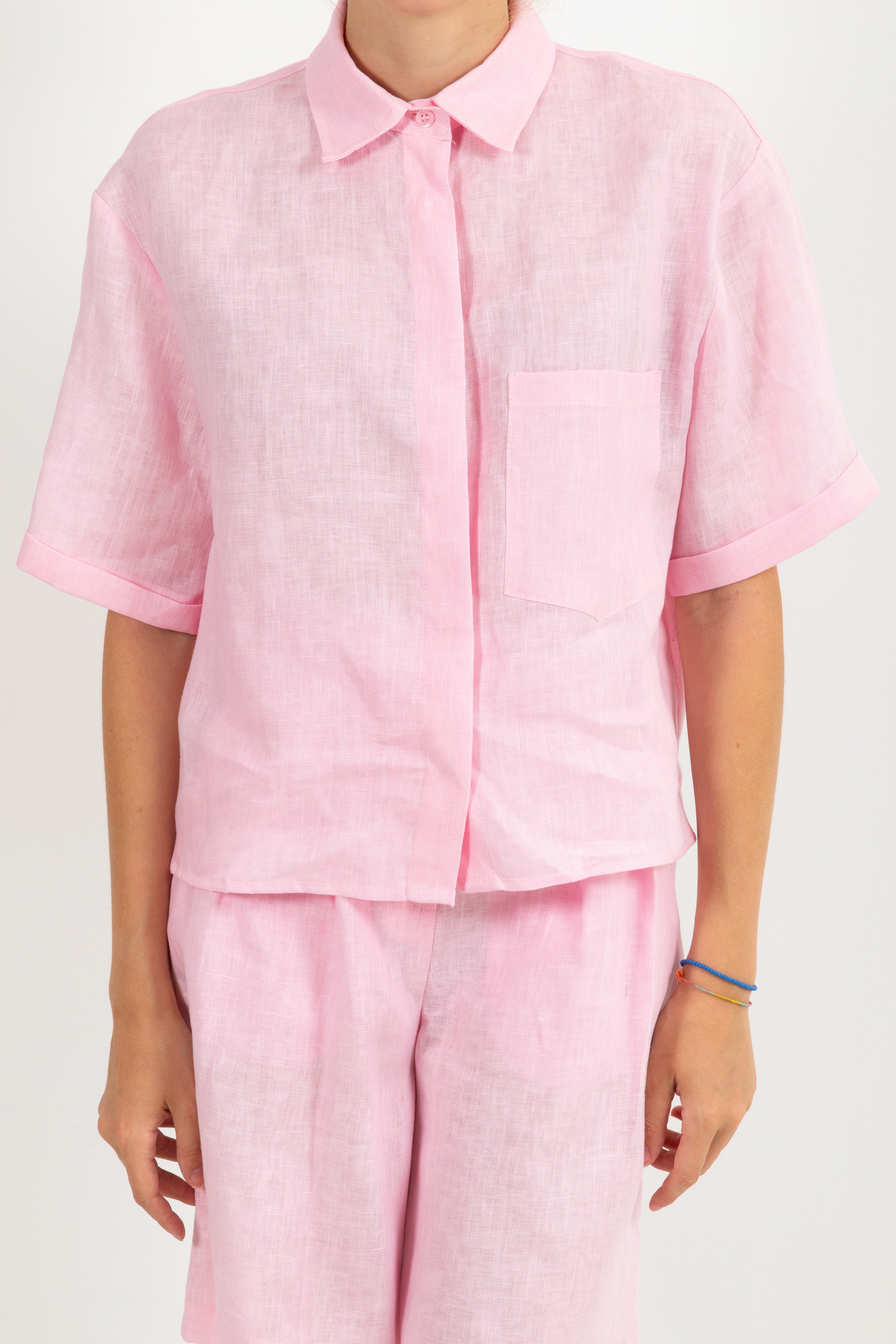 Camicia manica corta 100% lino ViCOLO