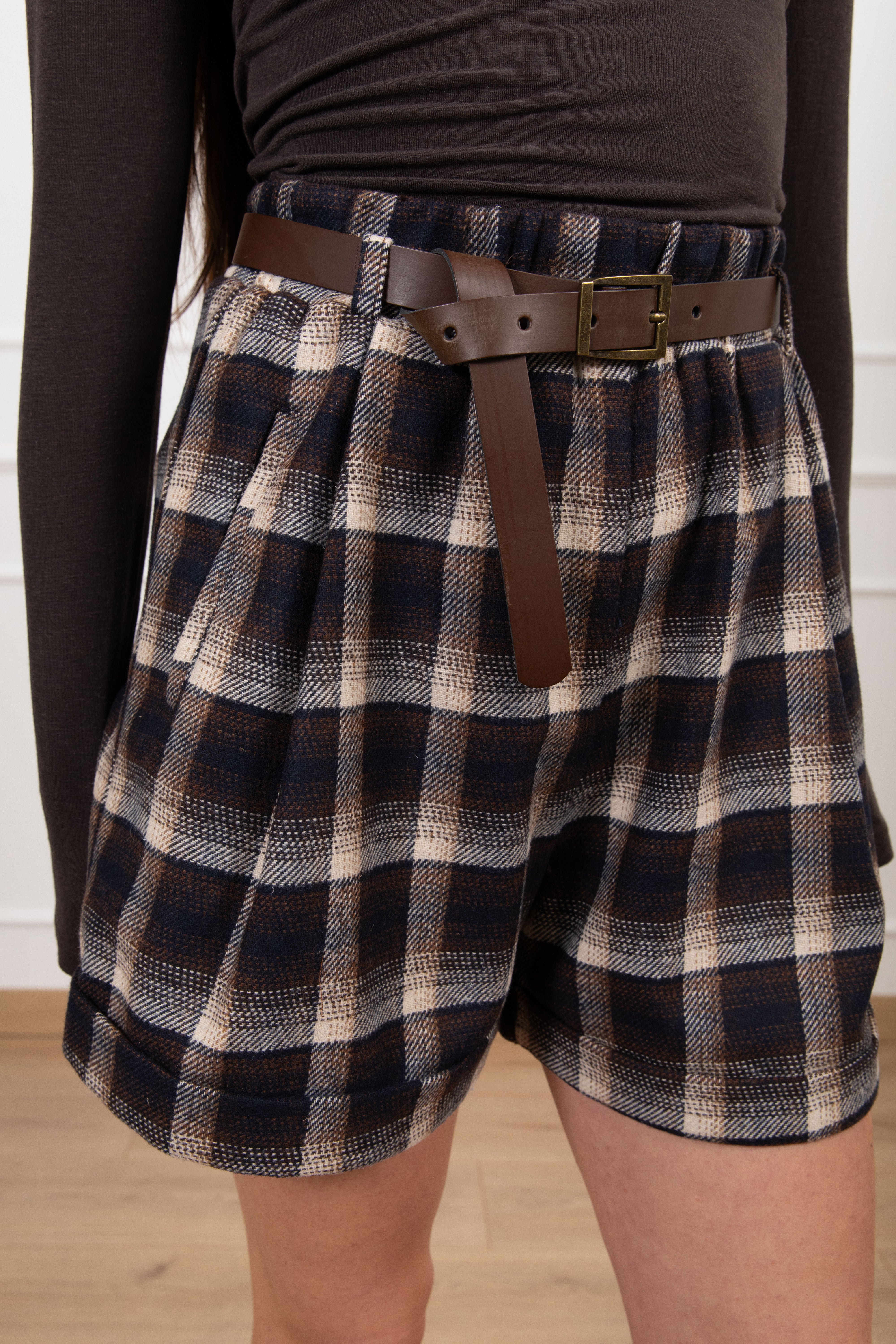 Shorts check moro in lana Tensione IN