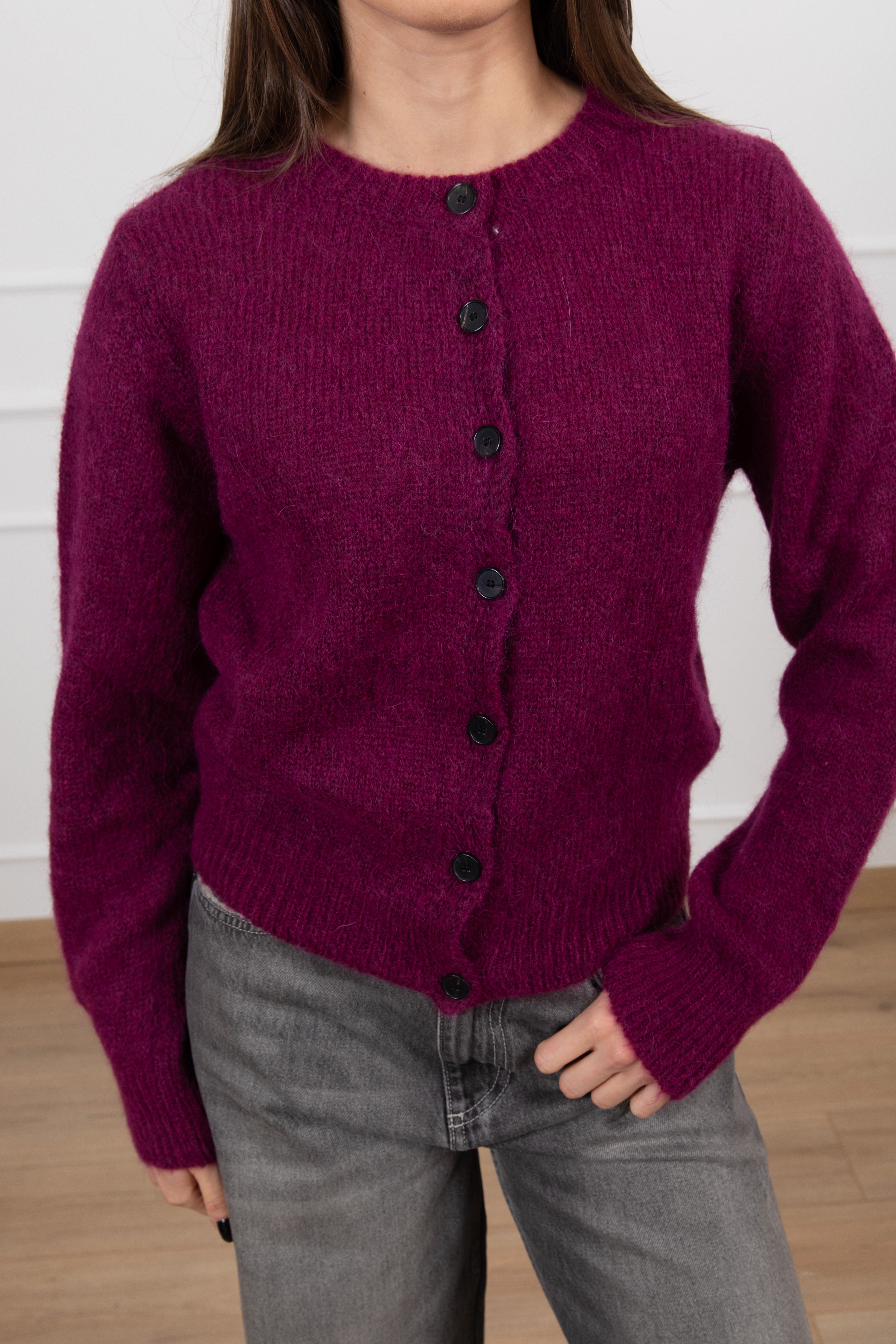 Cardigan girocollo in lana ViCOLO