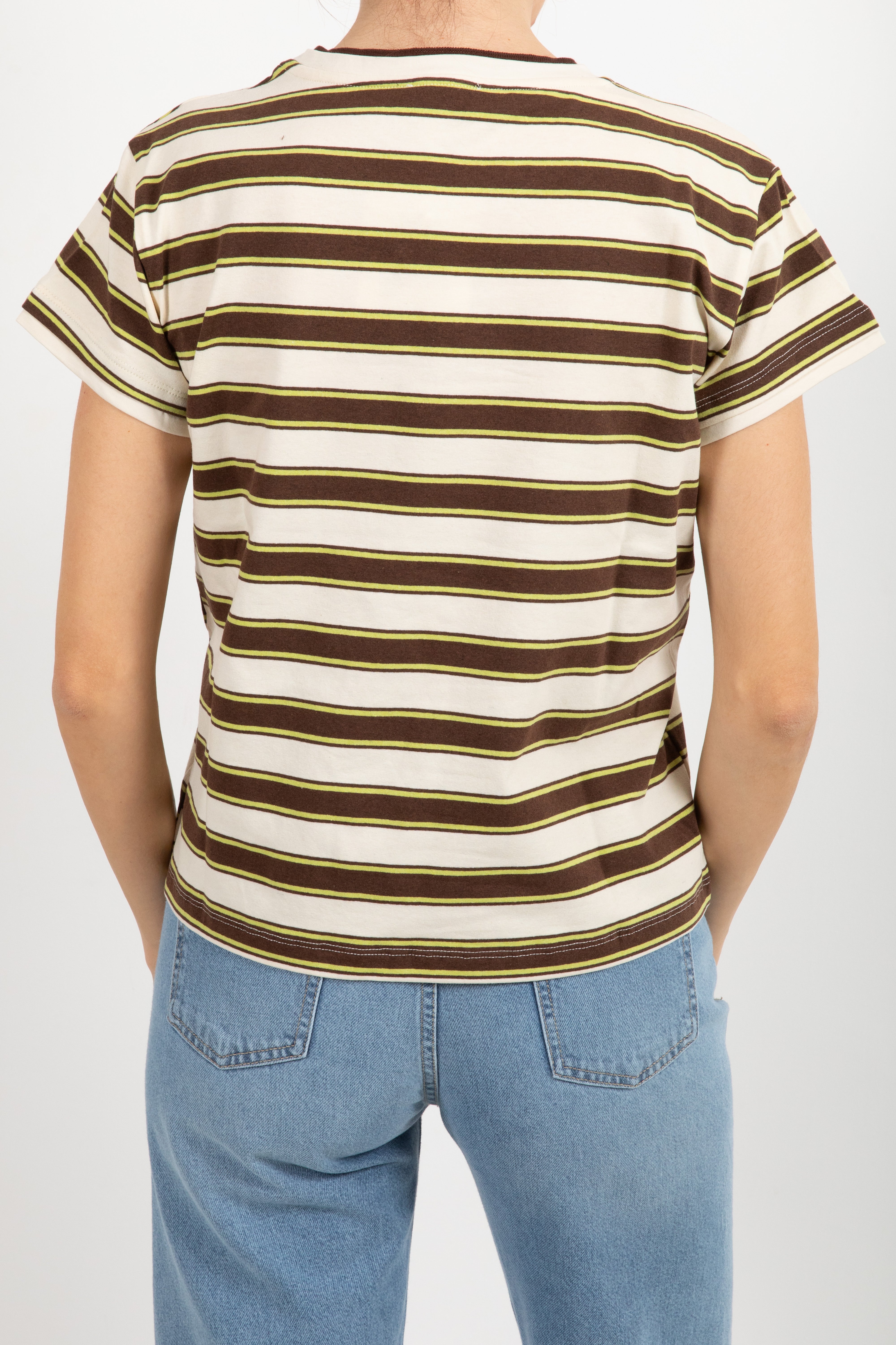 T-shirt a righe moro/lime Susy Mix