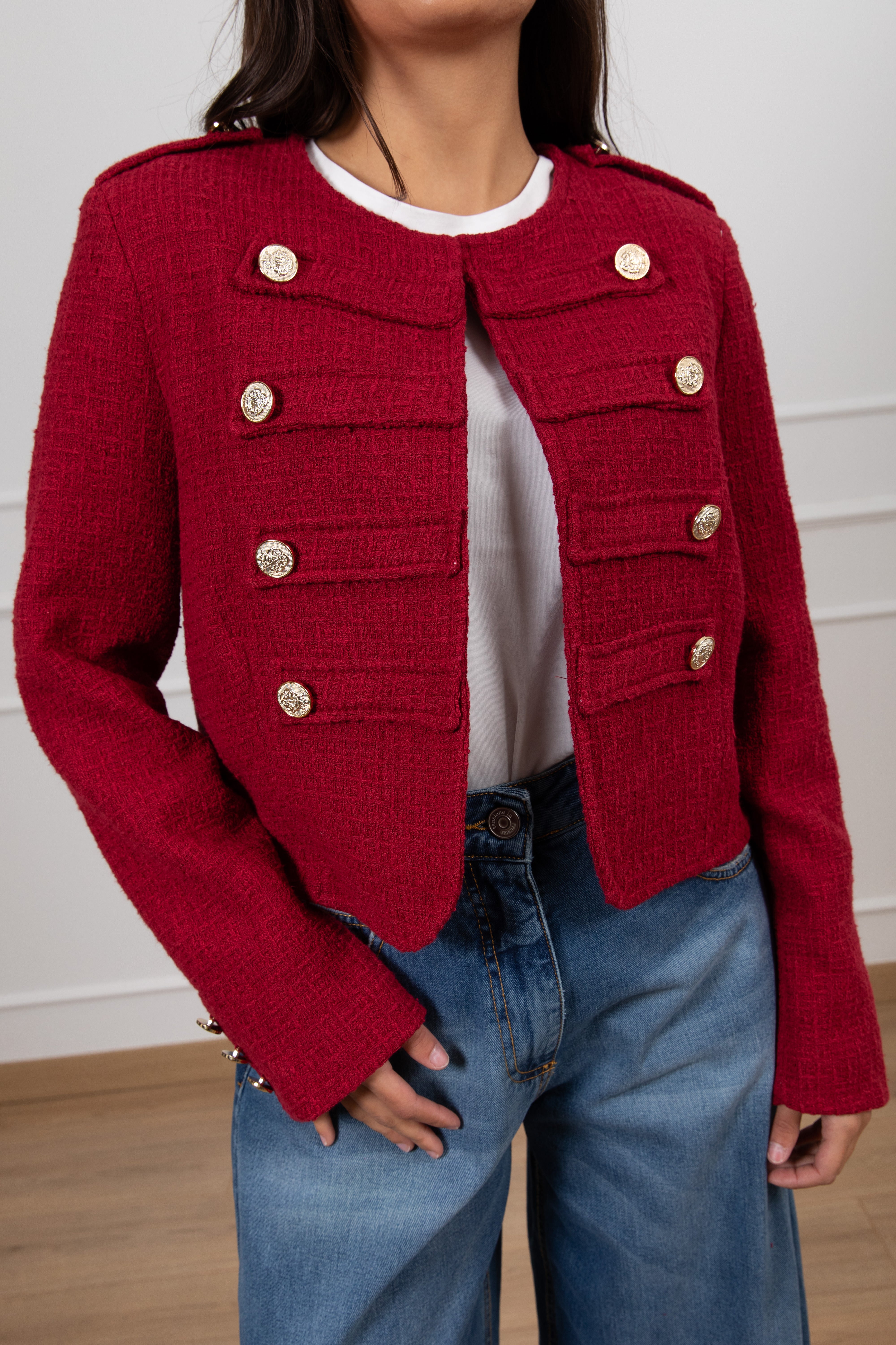 Giacca napoleon in tweed Tensione IN