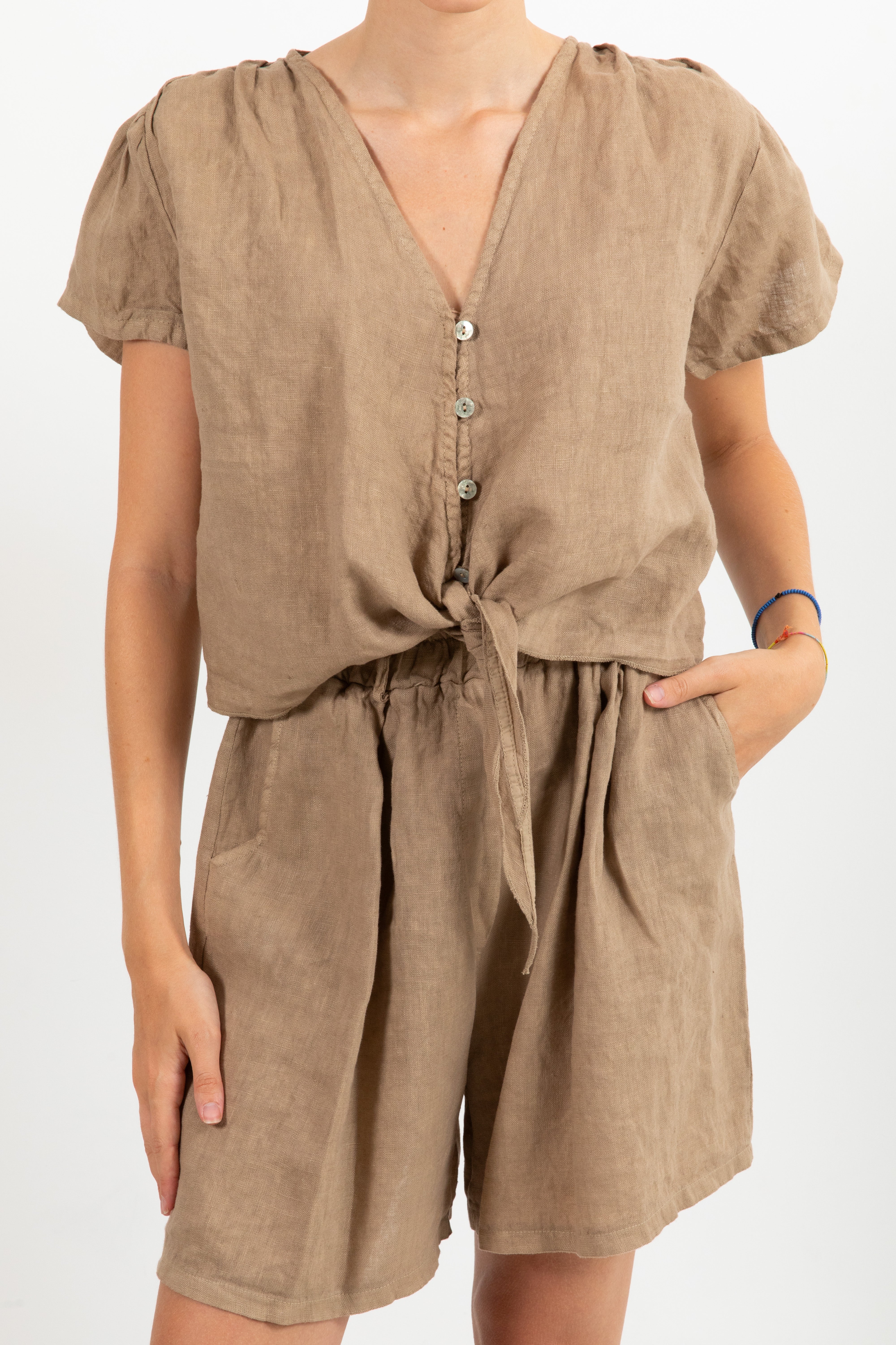 Camicia manica corta 100% lino ViCOLO