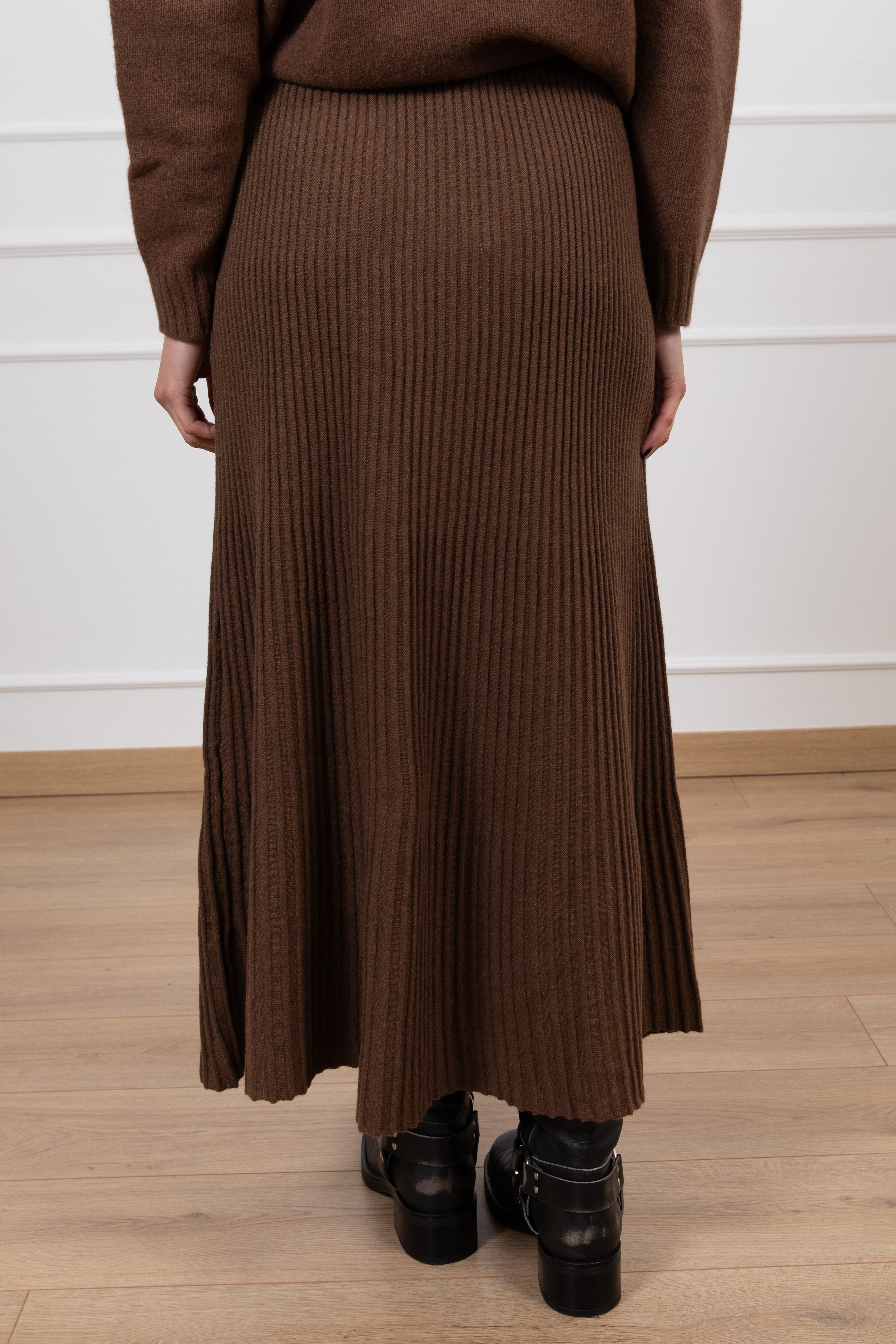 Gonna plissettata in maglia con cashmere Susy Mix