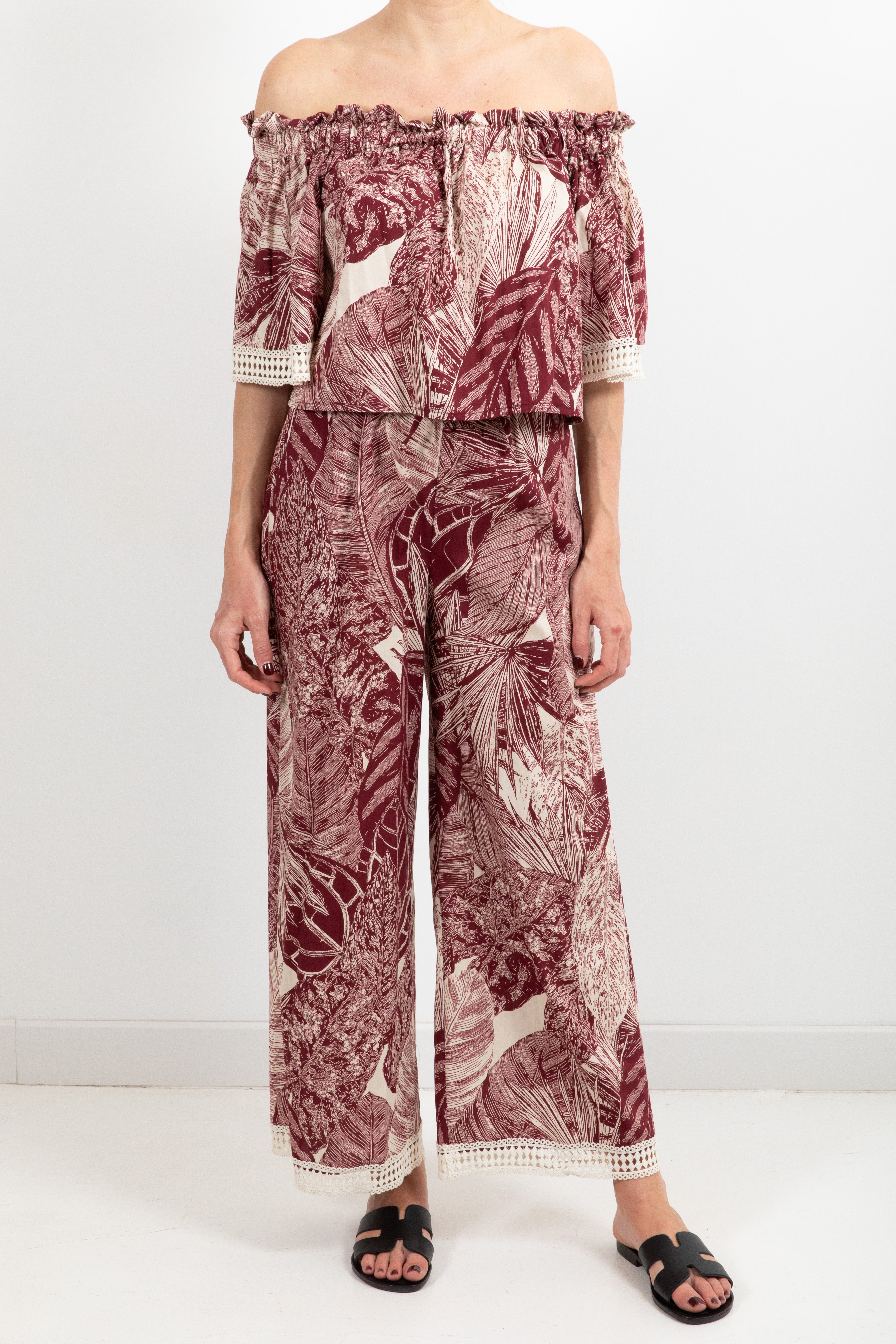 Coordinato in cotone top e pantalone fantasia batik Susy Mix