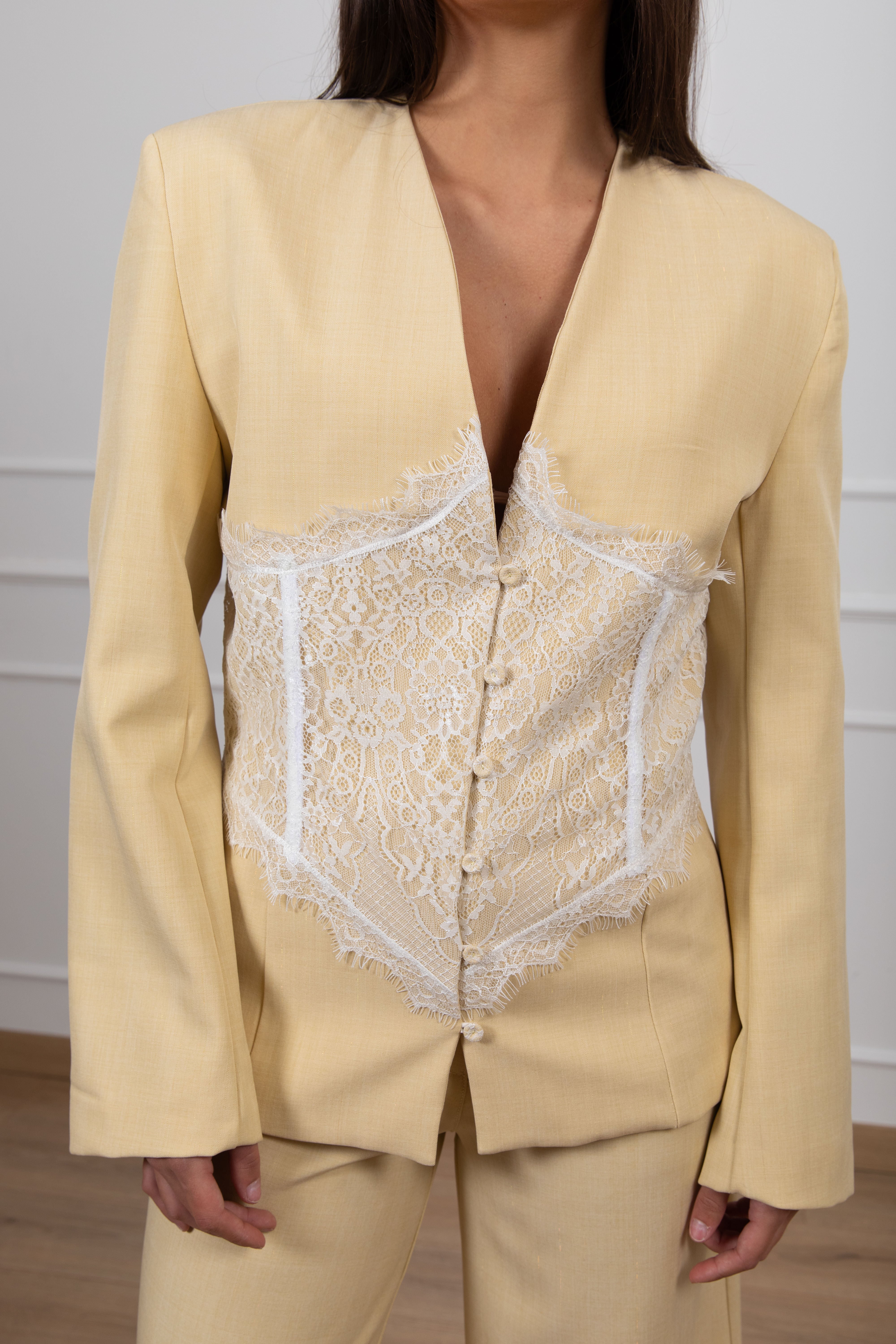 Giacca bustier con inserto in pizzo ViCOLO
