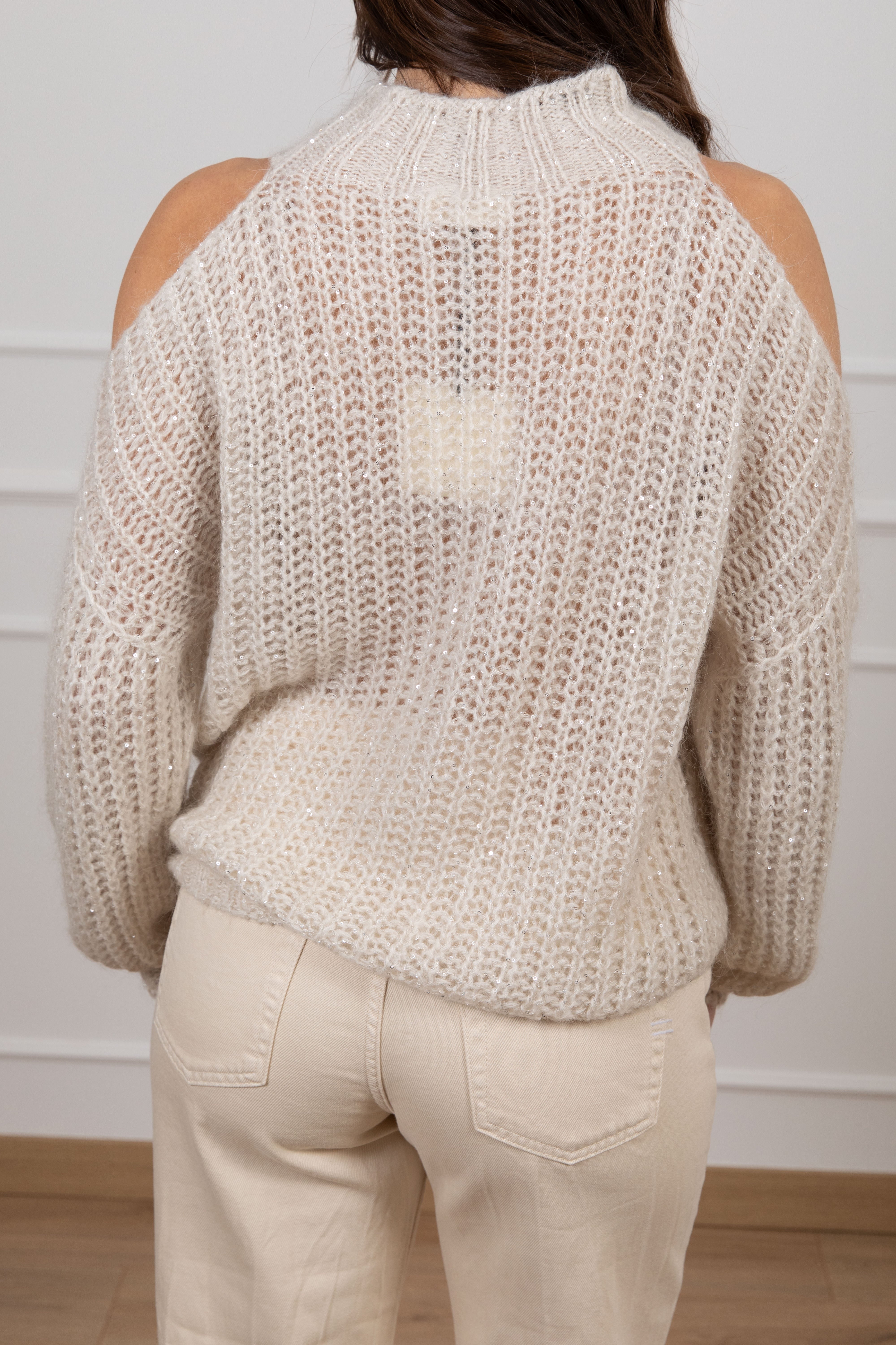 Pull cut-out in mohair con micro-pailletes ViCOLO
