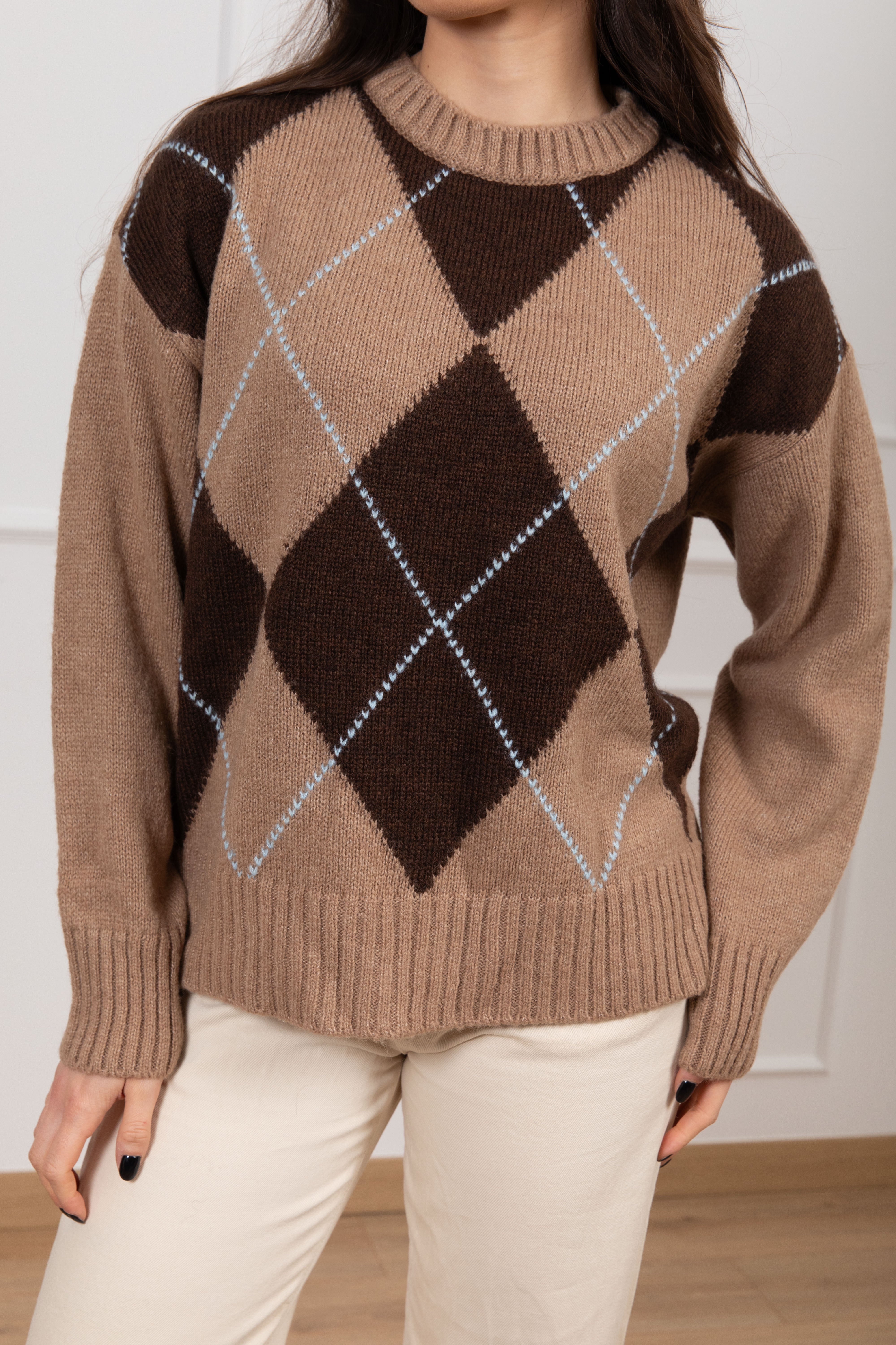 Pull girocollo a rombi Tensione IN