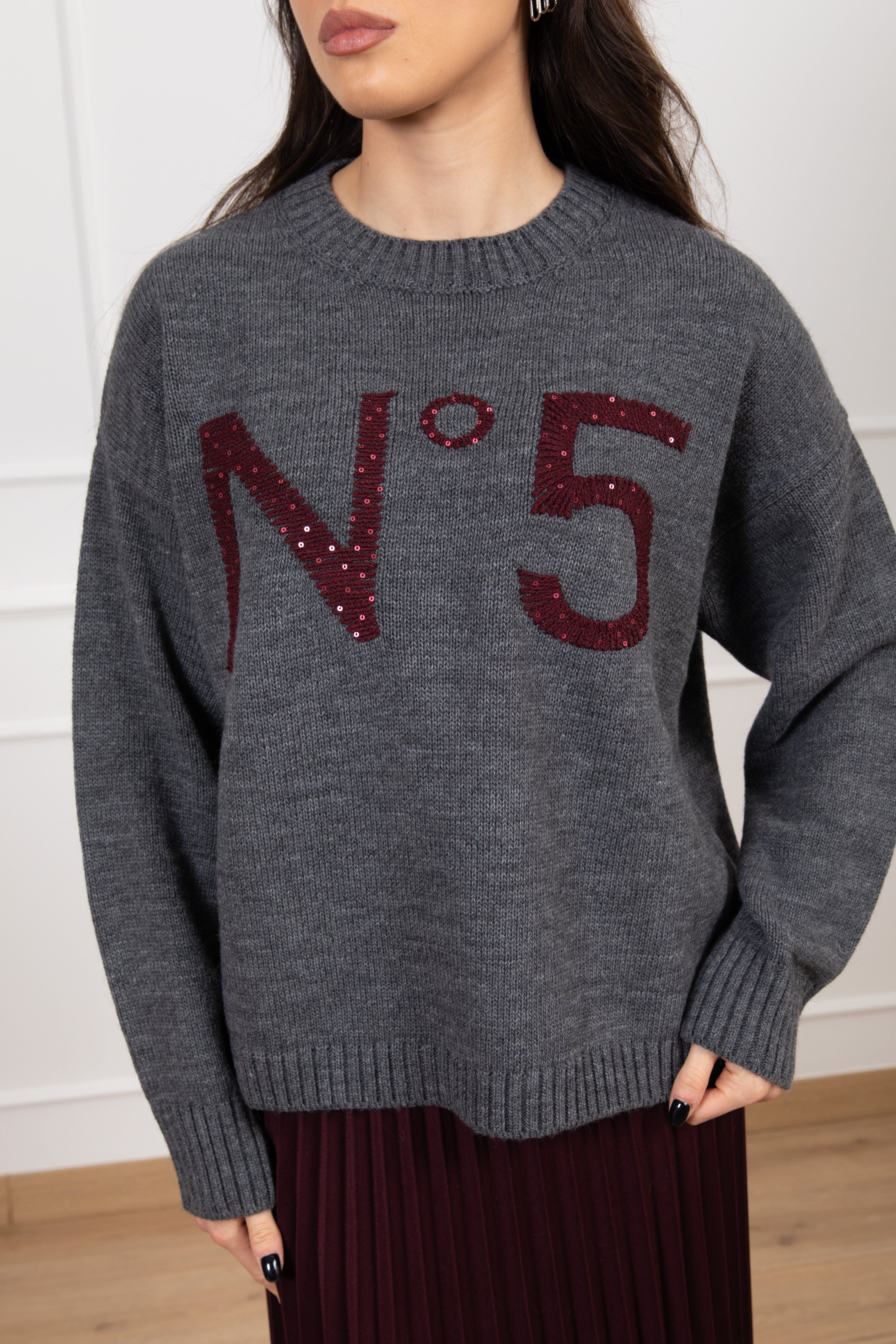 Pull "N 5" con paillettes Tensione IN
