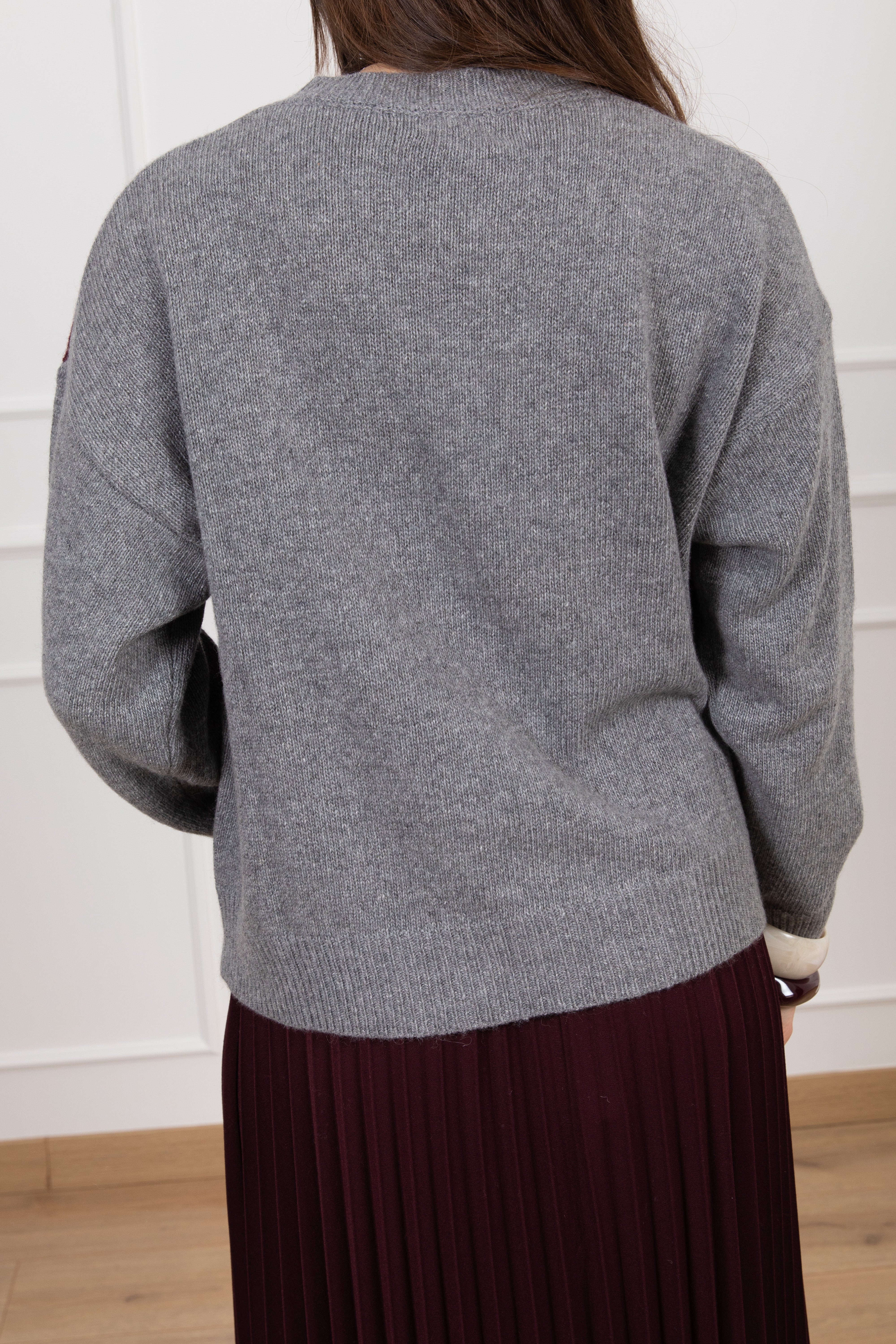 Pull girocollo con maxi rombo in lana e cashmere Susy Mix