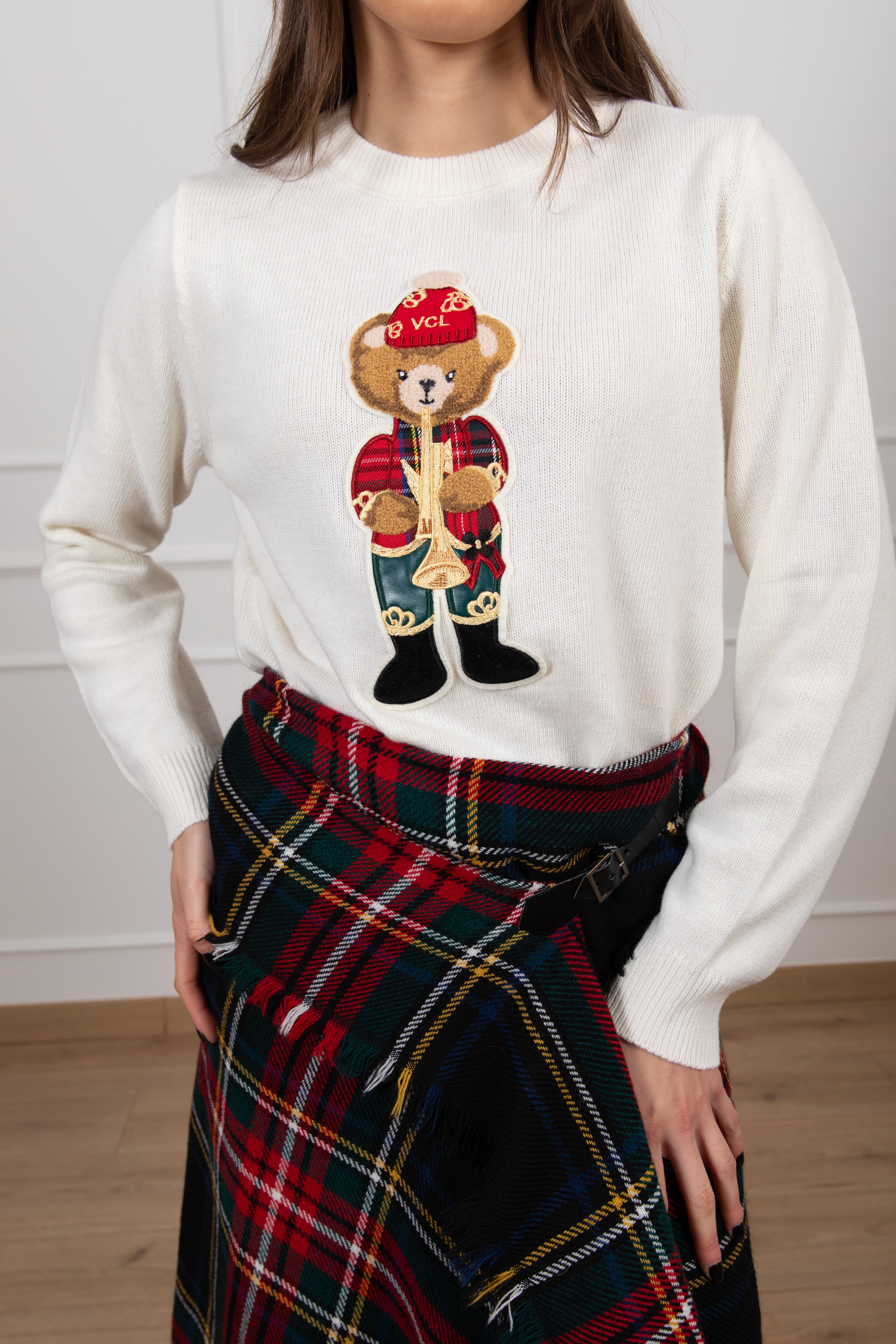 Pull teddy tartan ViCOLO