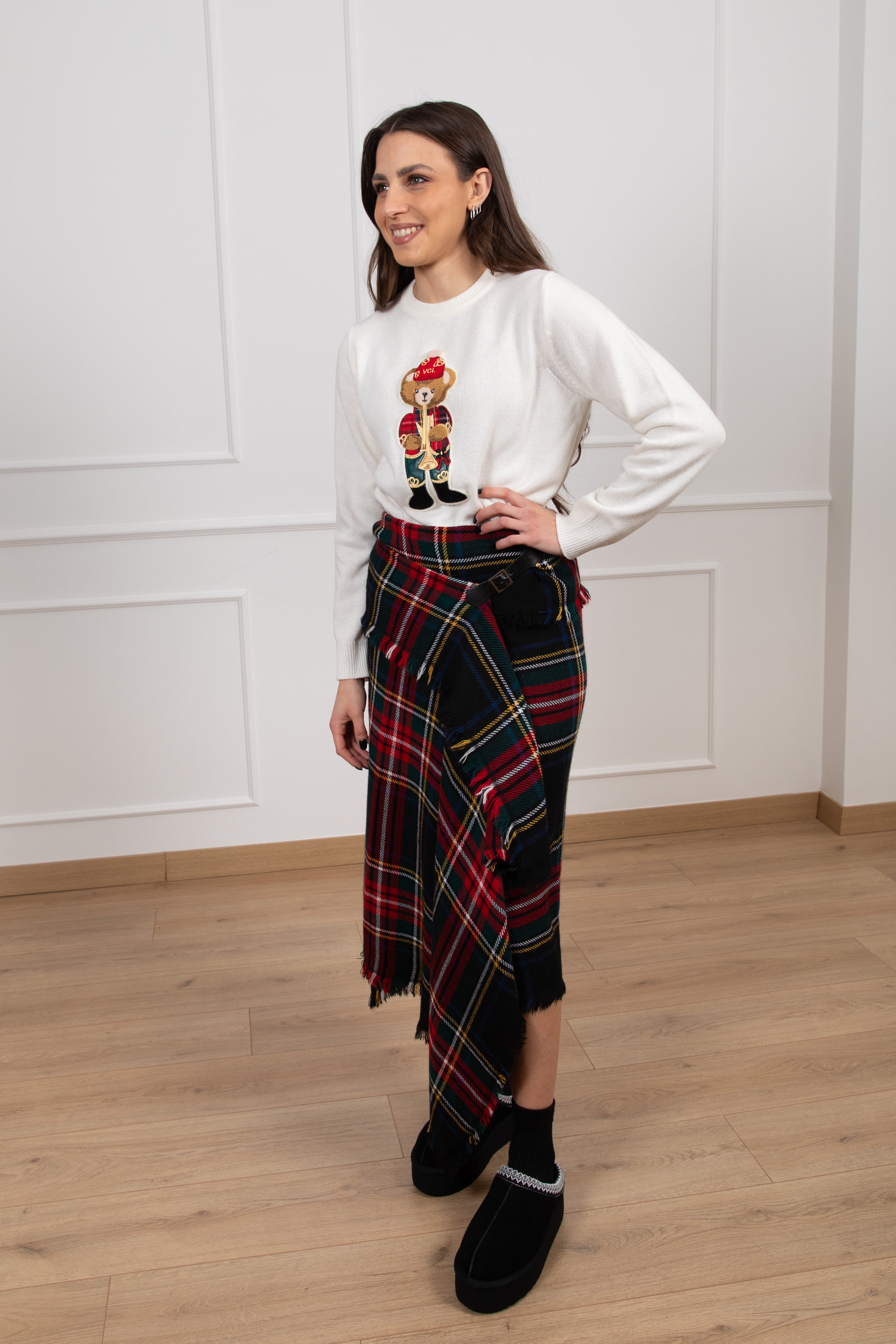 Pull teddy tartan ViCOLO