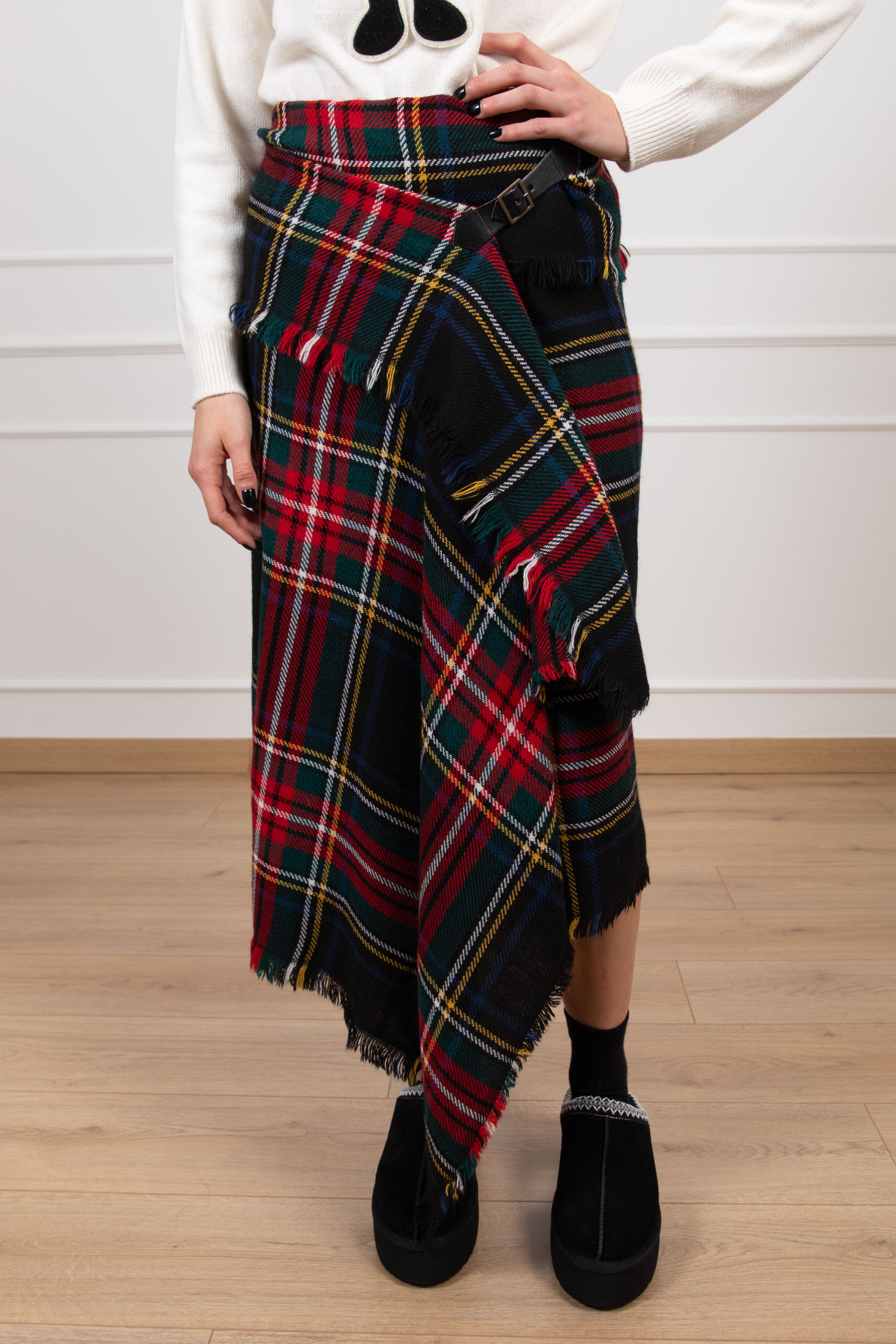 Gonna foulard tartan in flanella Tensione IN