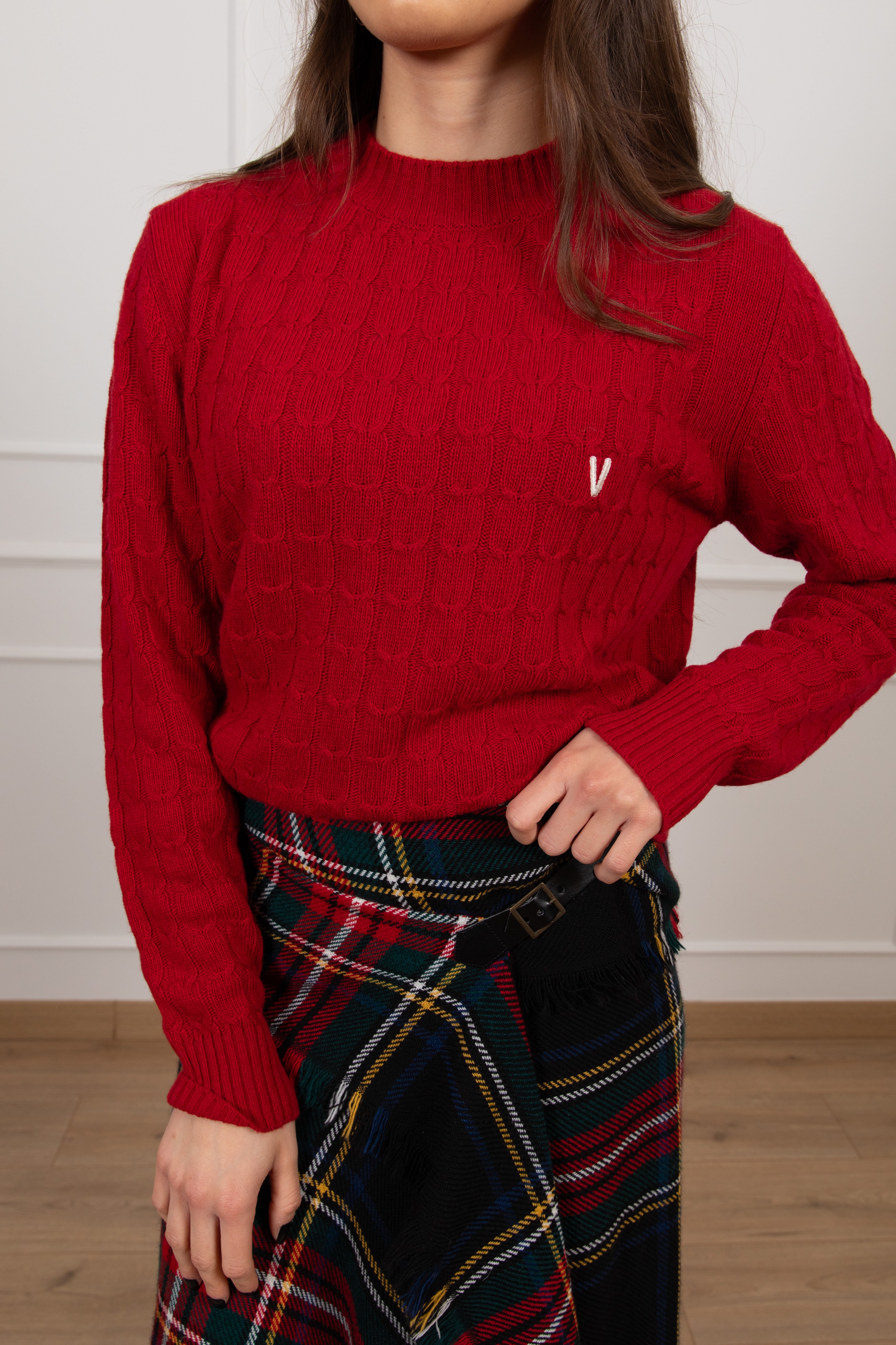 Pull treccia piatta con monogram ViCOLO