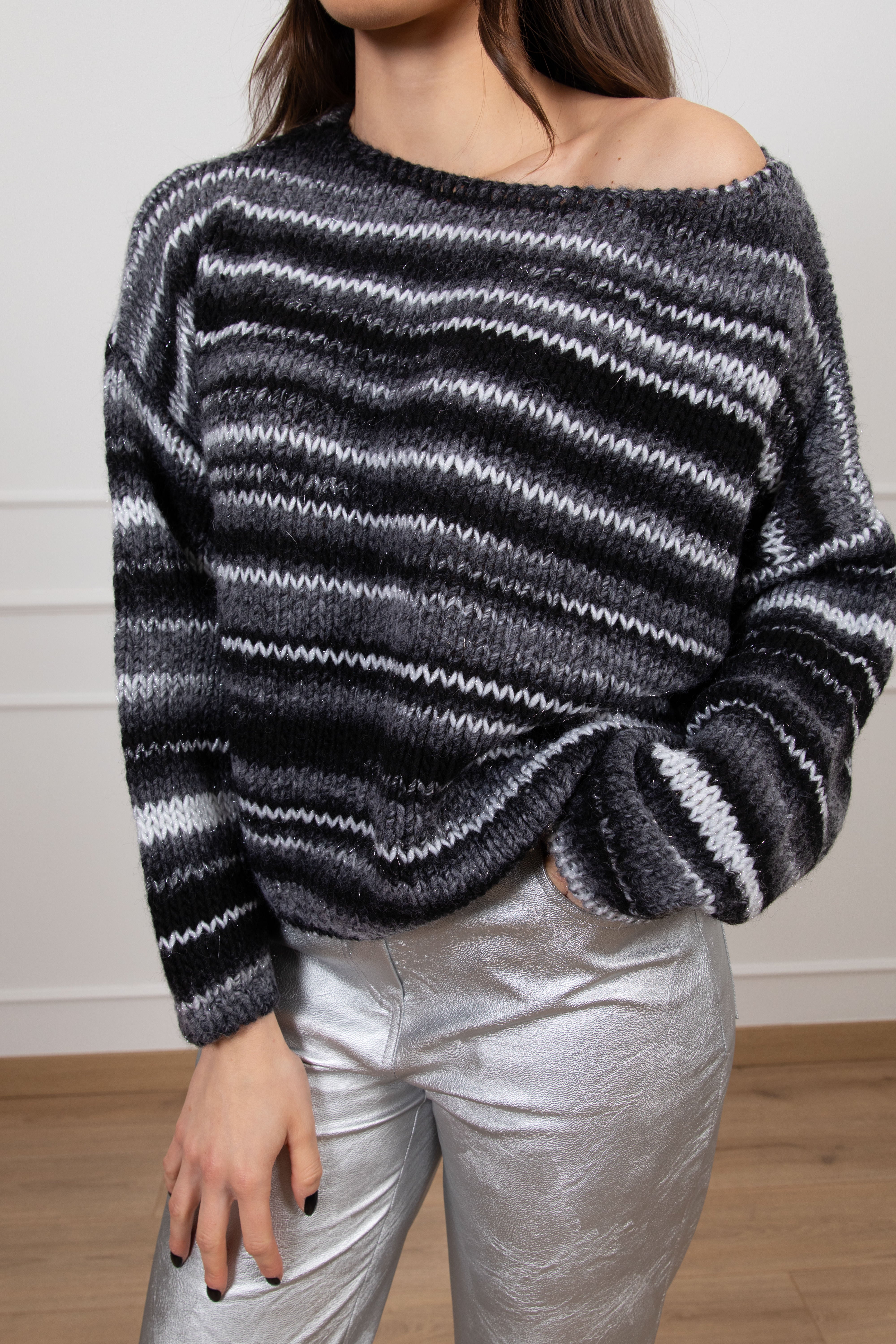 Pull scatoletta zig-zag lurex ViCOLO