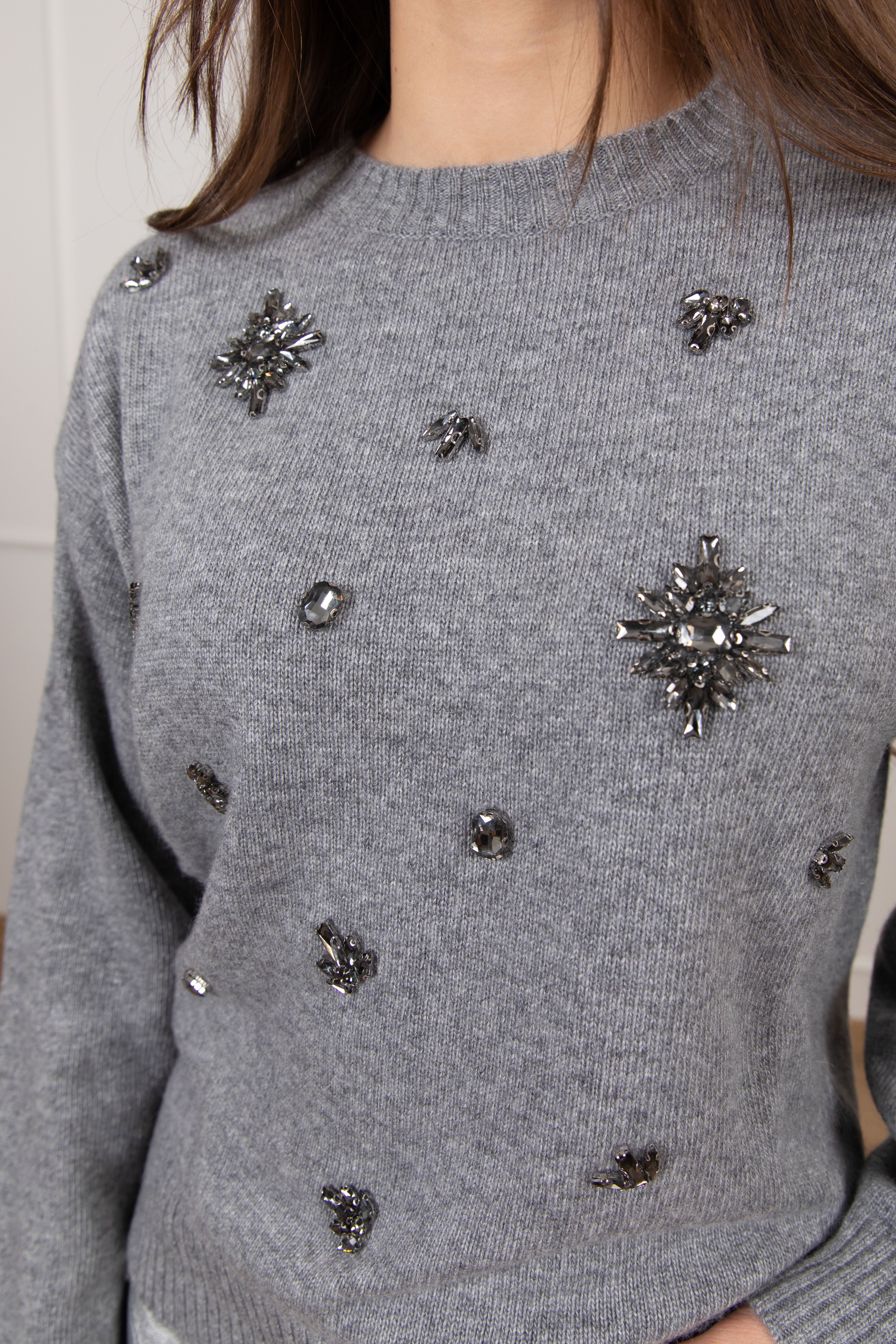 Pull con applicazione gioiello ViCOLO