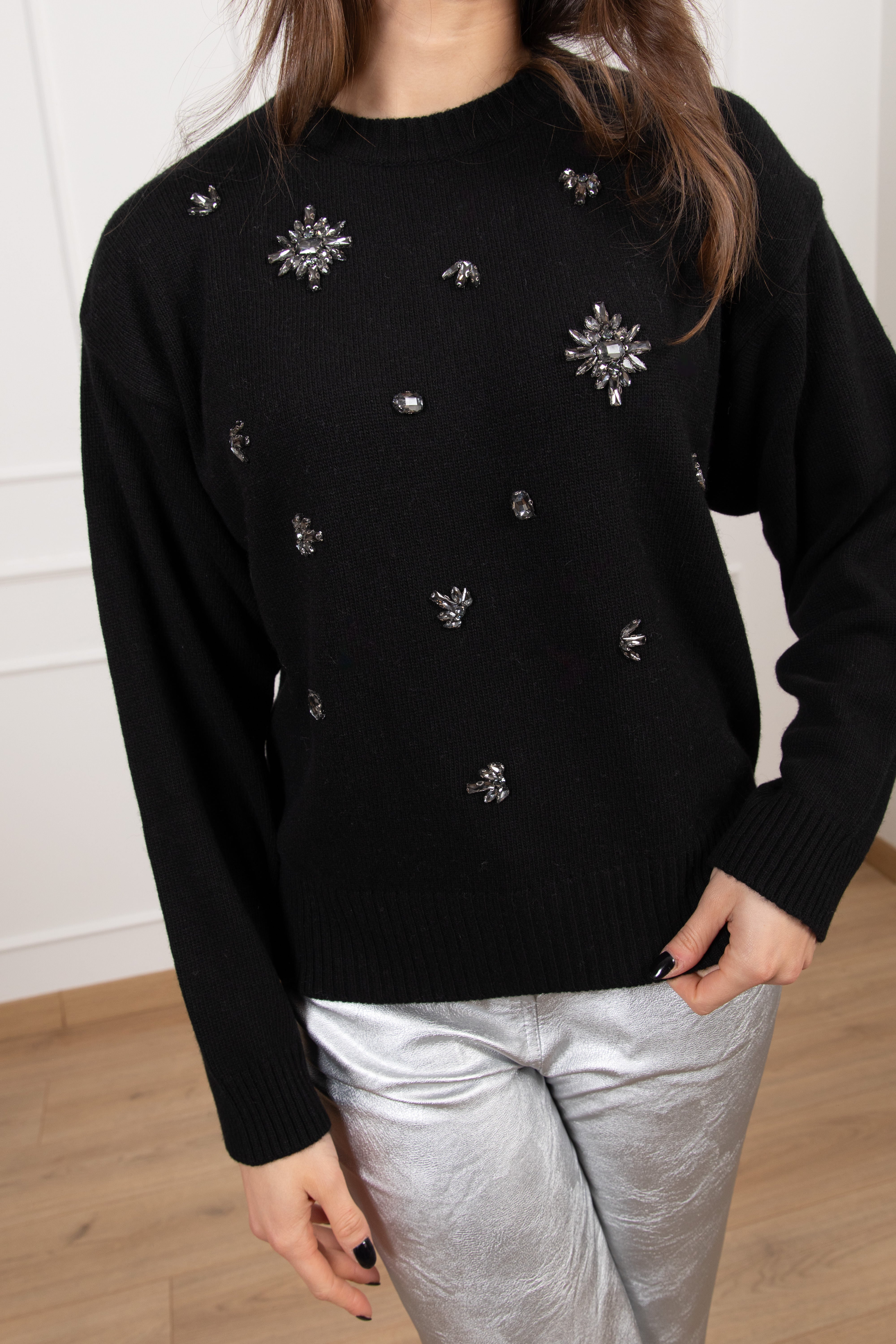 Pull con applicazione gioiello ViCOLO